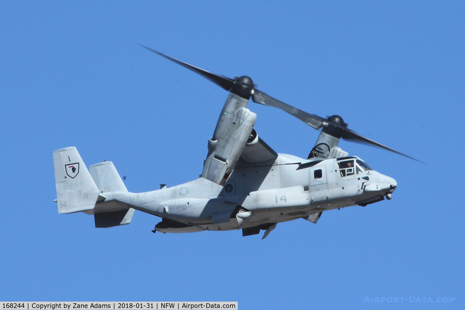 168244, Bell-Boeing MV-22B Osprey C/N D0194, Arriving at NAS Fort Worth