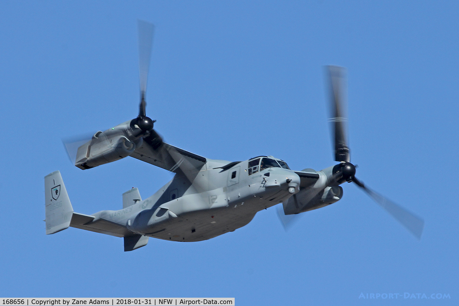 168656, Bell-Boeing MV-22B Osprey C/N Not found 168656, Arriving at NAS Fort Worth