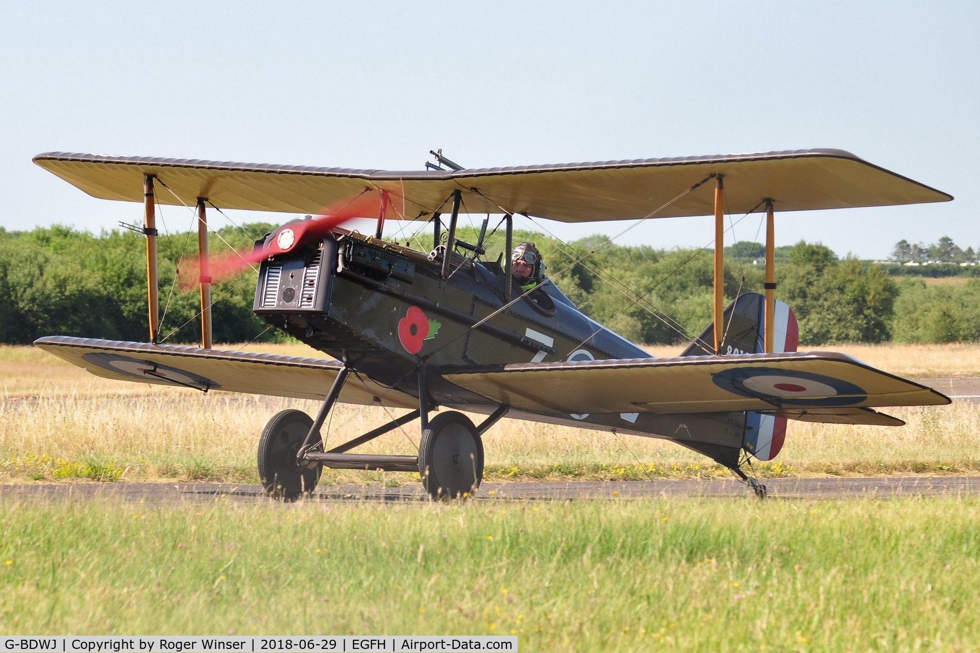 G-BDWJ, 1978 Royal Aircraft Factory SE-5A Replica C/N PFA 020-10034, Visiting SE-5A replica aircraft F8010/Z displayed by the Bremont Great War Team.