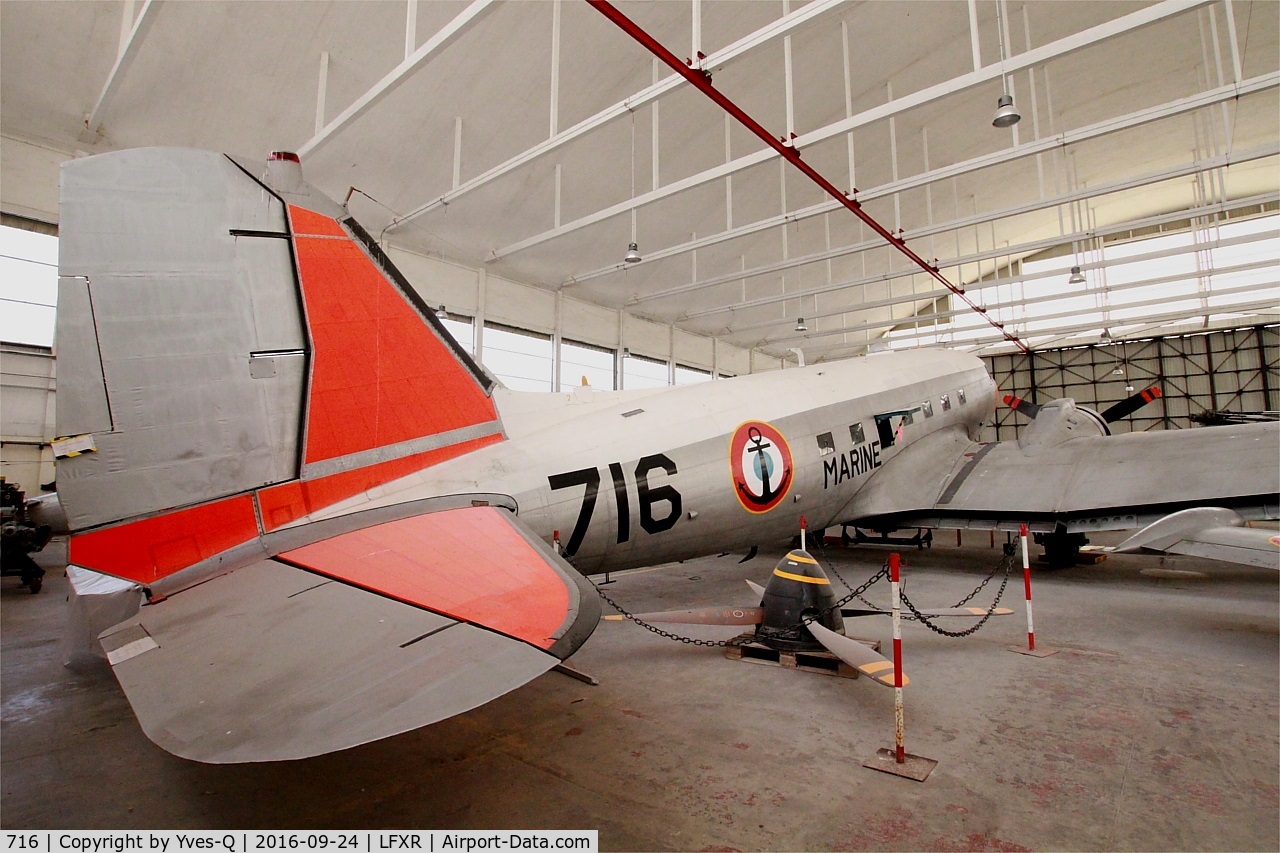 716, 1944 Douglas C-47B Skytrain C/N 16700/33448, Douglas C 47D Dakota, Preserved at Naval Aviation Museum, Rochefort-Soubise airport (LFXR)