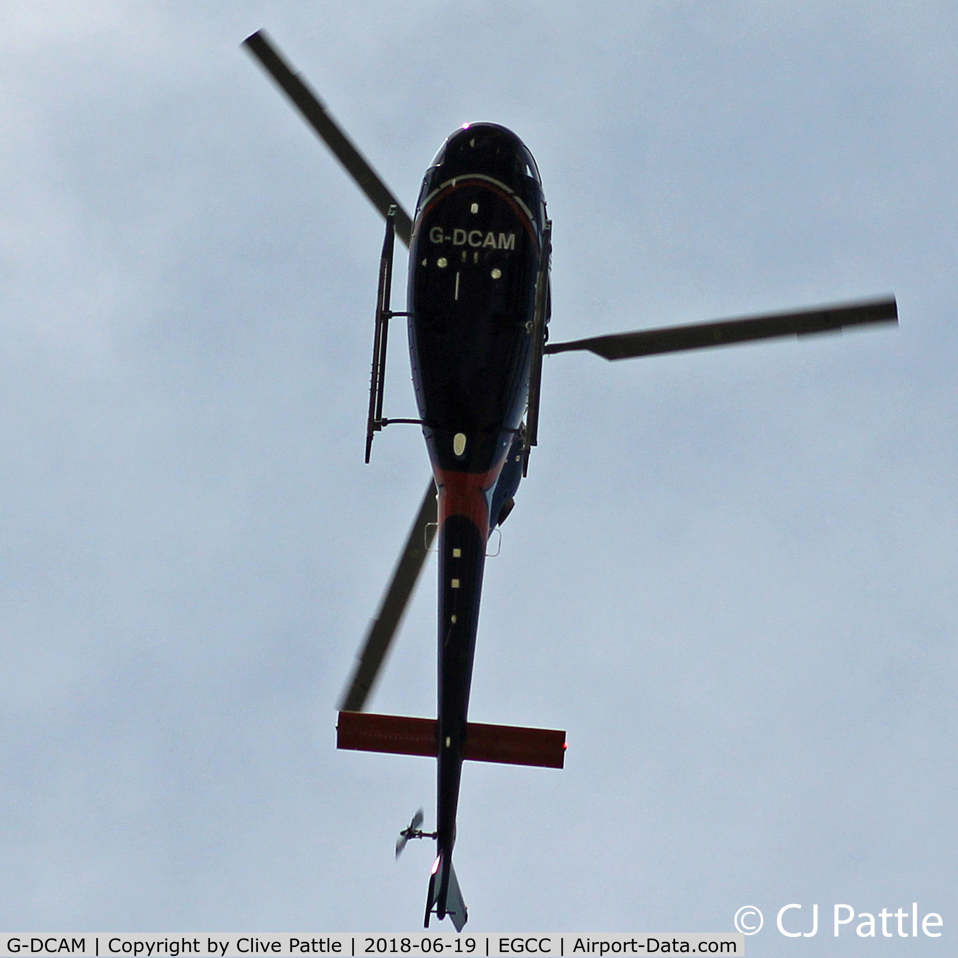 G-DCAM, 2007 Eurocopter AS-355NP Ecureuil 2 C/N 5750, EGCC overflight