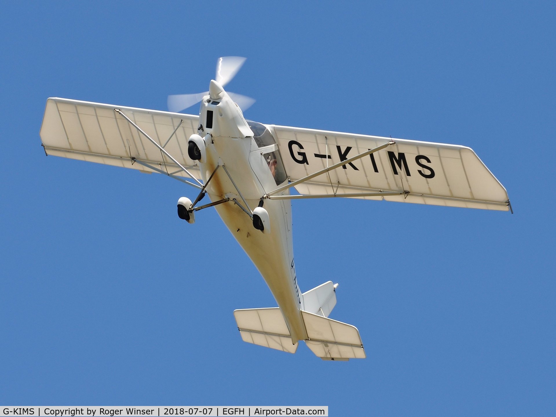 G-KIMS, 2017 Comco Ikarus C42 FB100 C/N 1704-7497, Resident C.42 aircraft operated by Gower Flight Centre departing Runway 22.