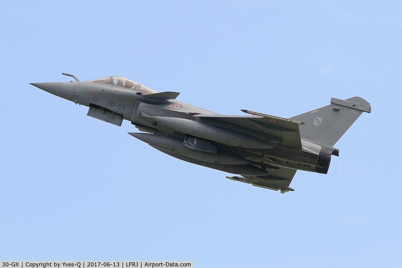 30-GX, 2014 Dassault Rafale C C/N 145, Dassault Rafale C, Take off rwy 08, Landivisiau Naval Air Base (LFRJ) Tiger Meet 2017