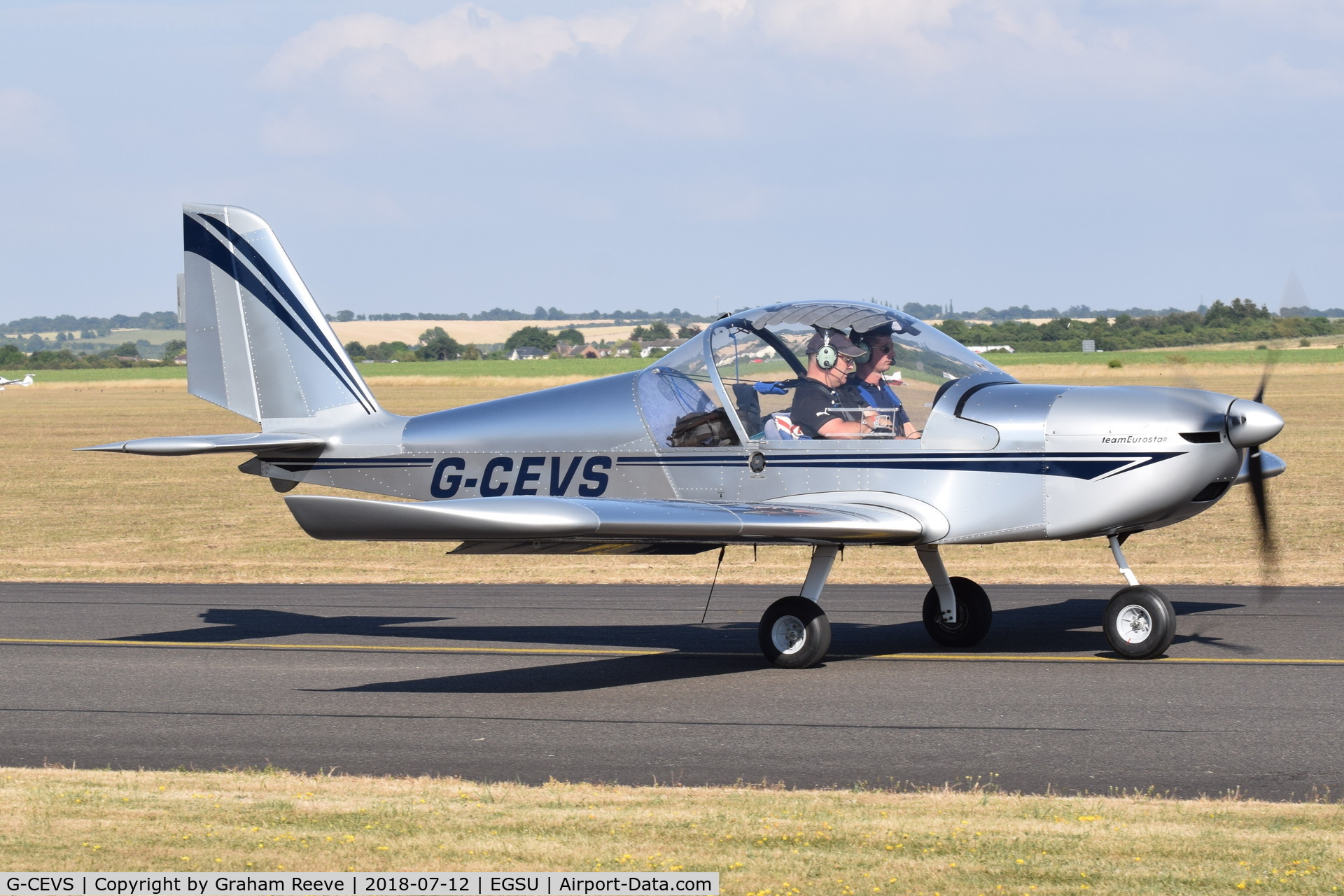 G-CEVS, 2007 Cosmik EV-97 TeamEurostar UK C/N 3102, Departing from Duxford.