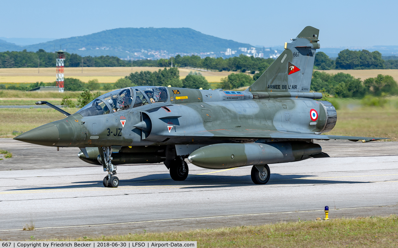 667, Dassault Mirage 2000D C/N 541, taxying to the active during the Meeting Aerienne BA133 Nancy Ochey