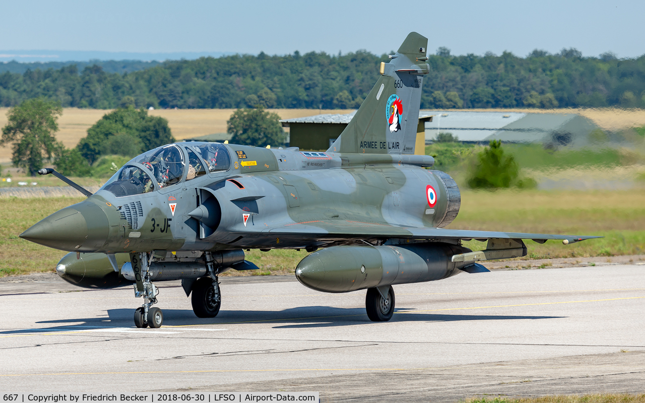 667, Dassault Mirage 2000D C/N 541, taxying to the active during the Meeting Aerienne BA133 Nancy Ochey