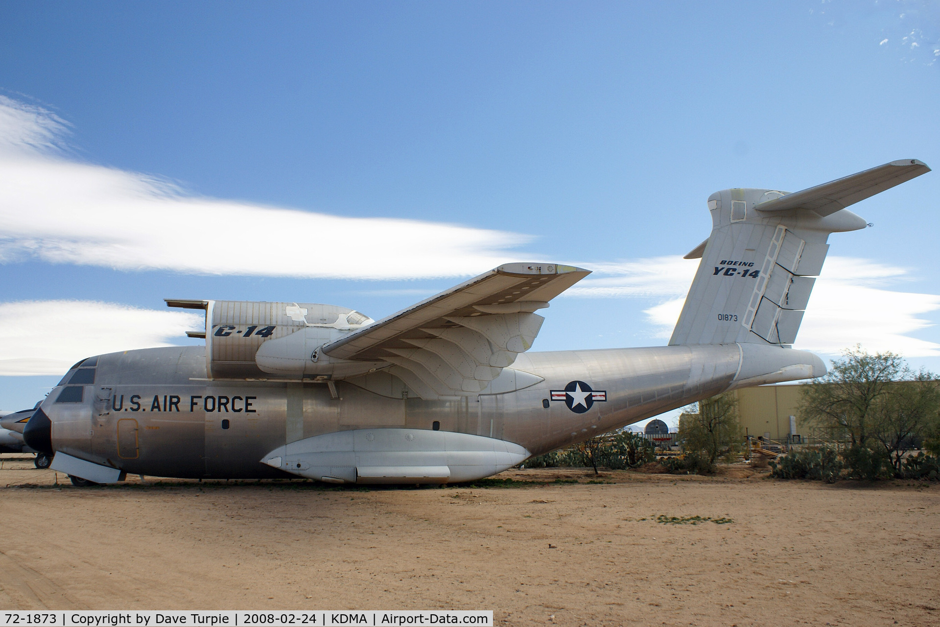 72-1873, 1972 Boeing YC-14A-BN C/N P 1, Located at Pima Air & Space Museum, adjacent to KDMA. This will be the final resting place for this plane.