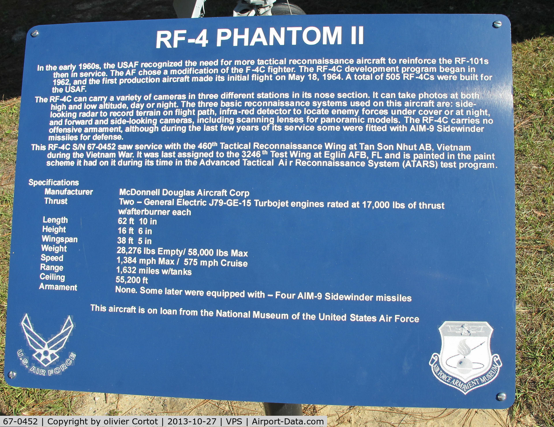 67-0452, 1967 McDonnell RF-4C-34-MC Phantom II C/N 3003, history of the plane