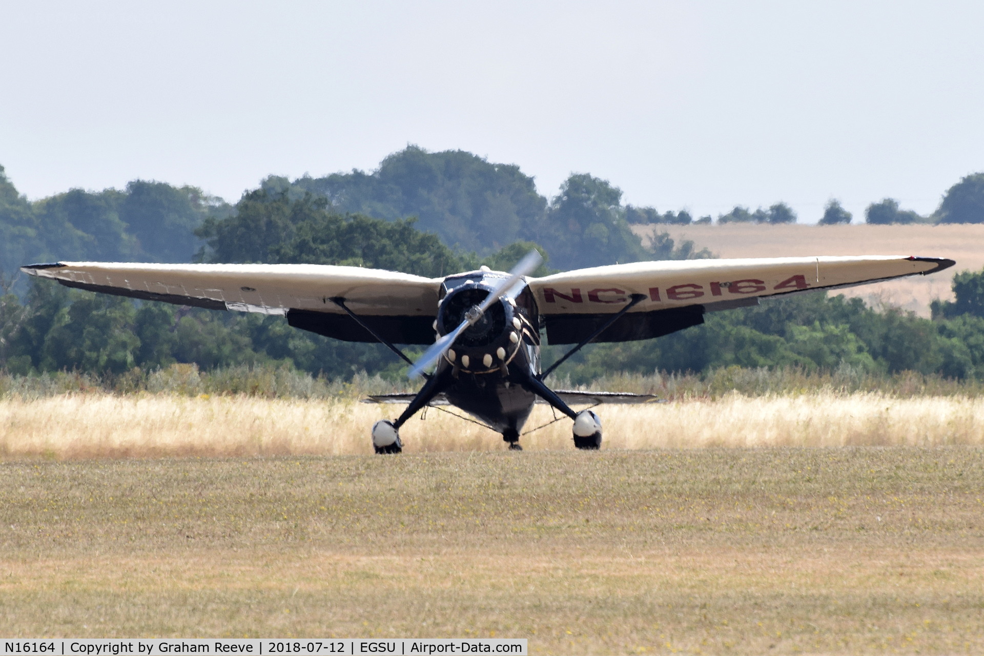 N16164, 1936 Stinson SR-8E Reliant C/N 9737, Just landed at Duxford.