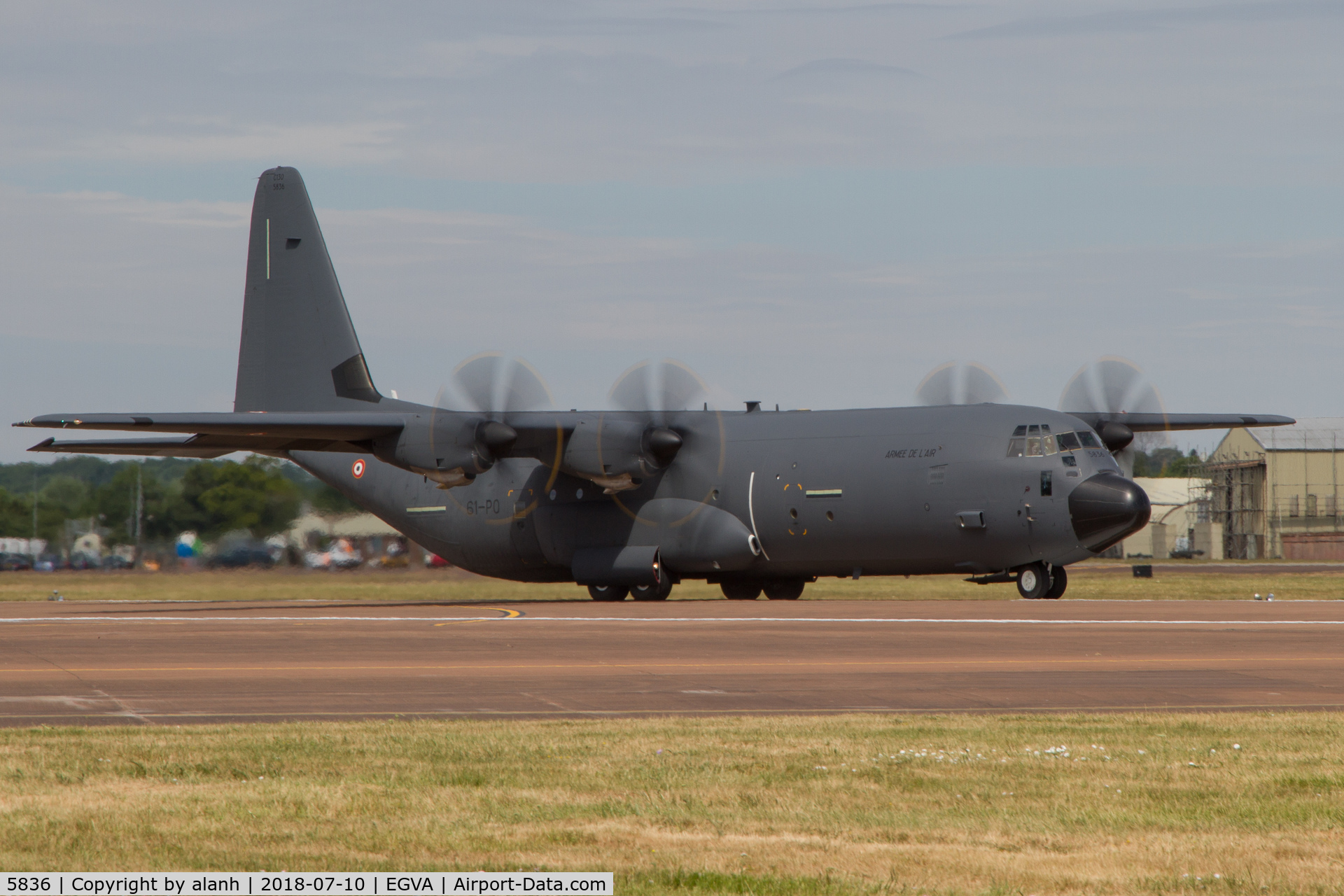5836, 2017 Lockheed Martin C-130J-30 Hercules C/N 382-5836, Arriving at RIAT 2018, support aircraft for Rafales