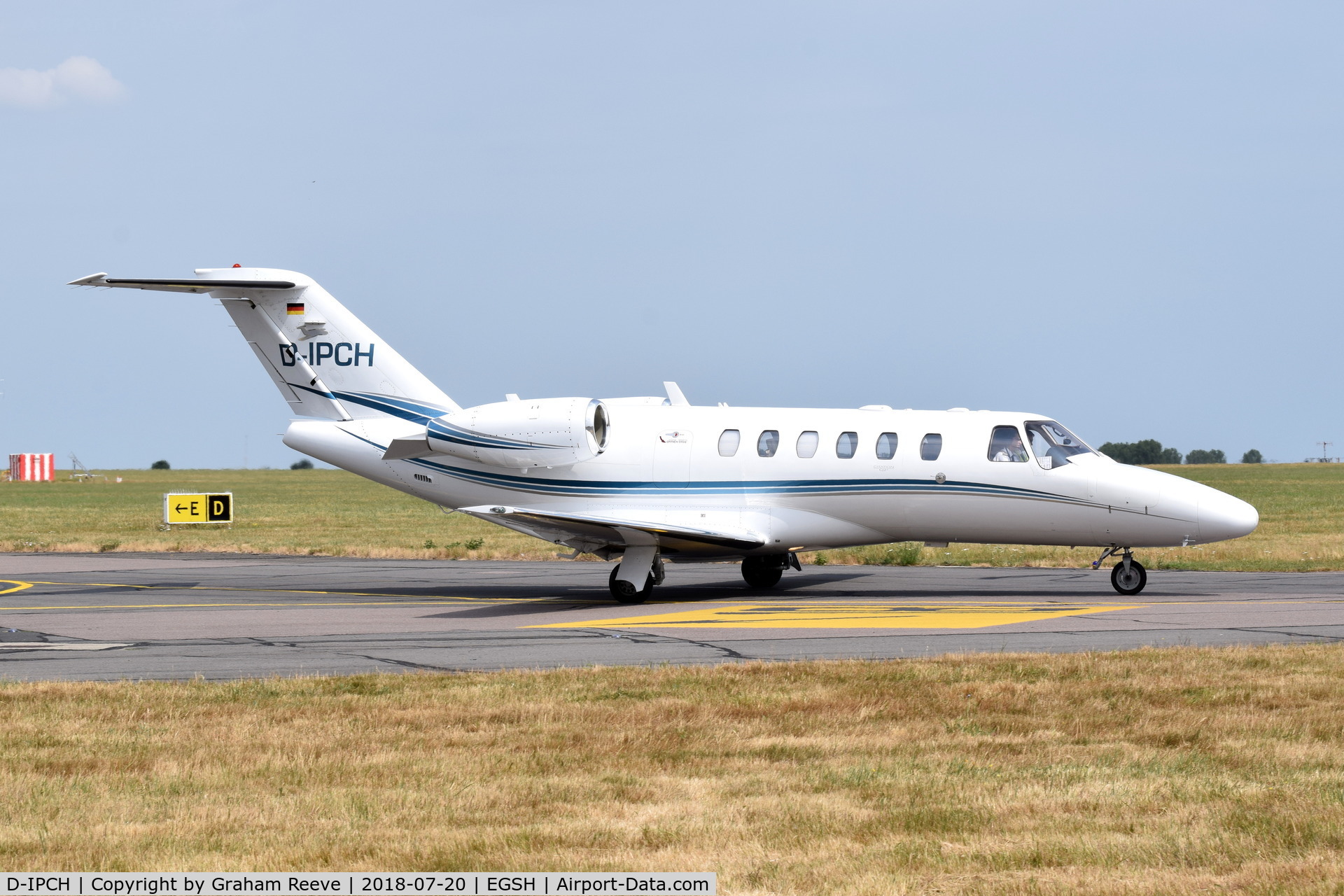 D-IPCH, 2007 Cessna 525A CitationJet CJ2+ C/N 525A-0347, Departing from Norwich.