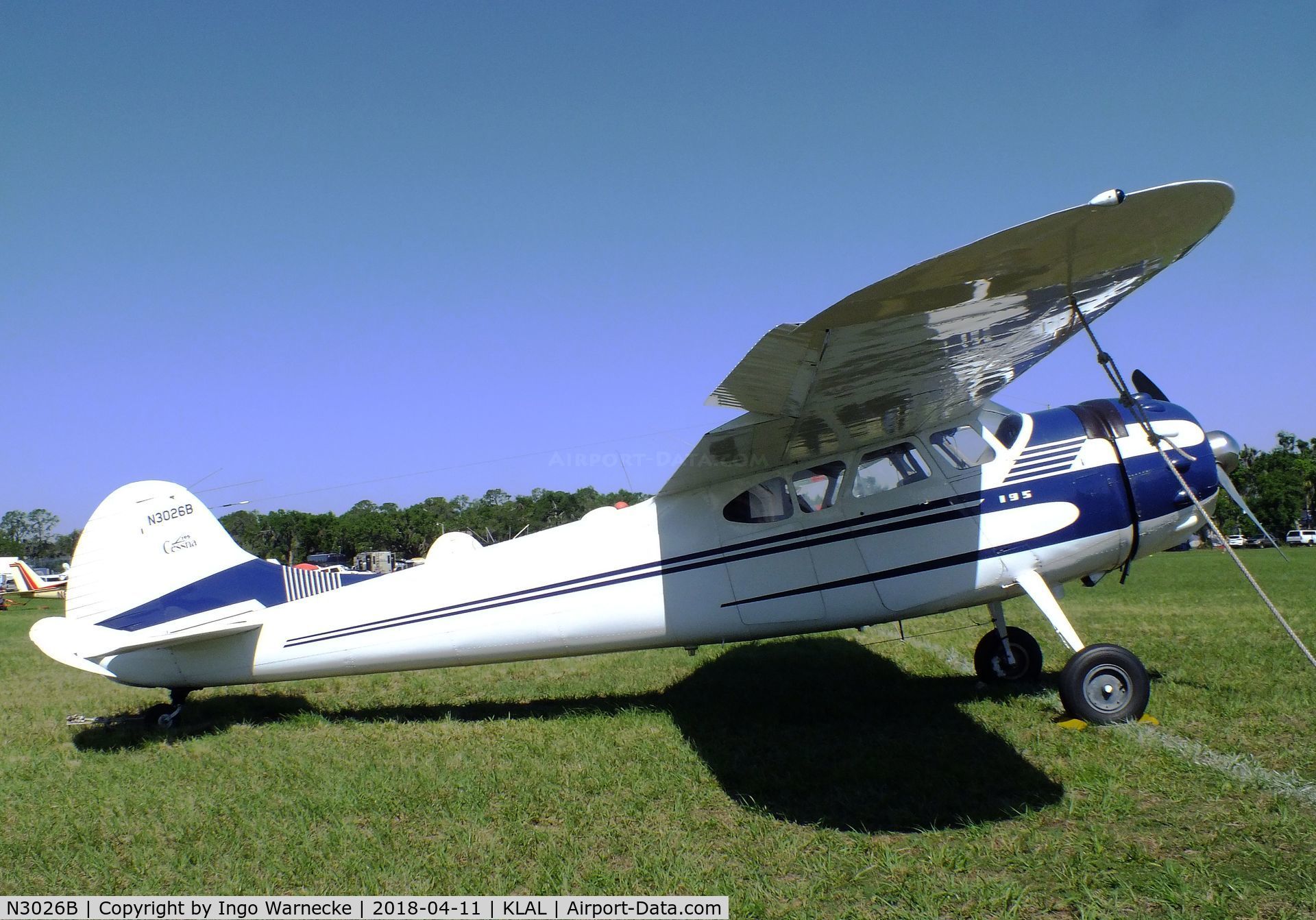 N3026B, 1952 Cessna 195B Businessliner C/N 7909, Cessna 195B at 2018 Sun 'n Fun, Lakeland FL