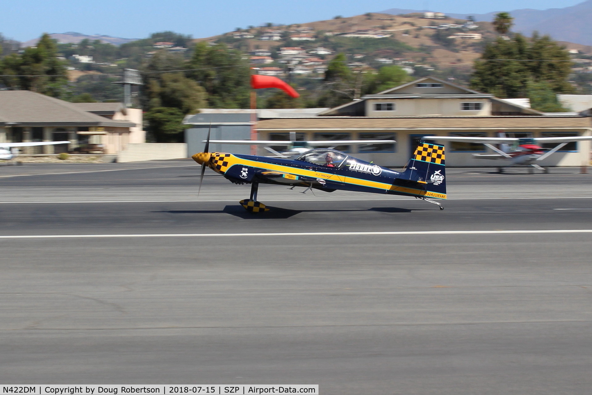 N422DM, 2003 Panzl S-330 C/N 004, 2003 Wilder PANZL S-330, Lycoming IO-540, Experimental class, landing roll Rwy 22. Panned shot of this speedster.