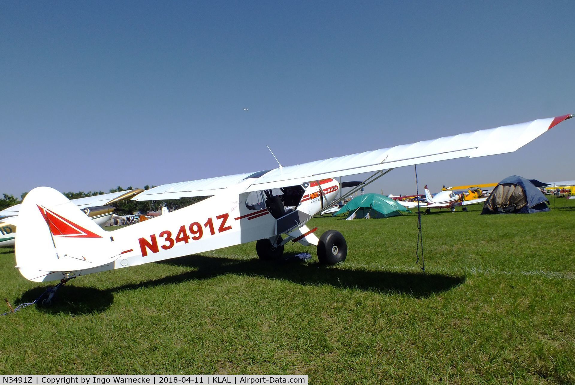 N3491Z, 1960 Piper PA-18-150 Super Cub C/N 18-7331, Piper PA-18-150 Super Cub at 2018 Sun 'n Fun, Lakeland FL