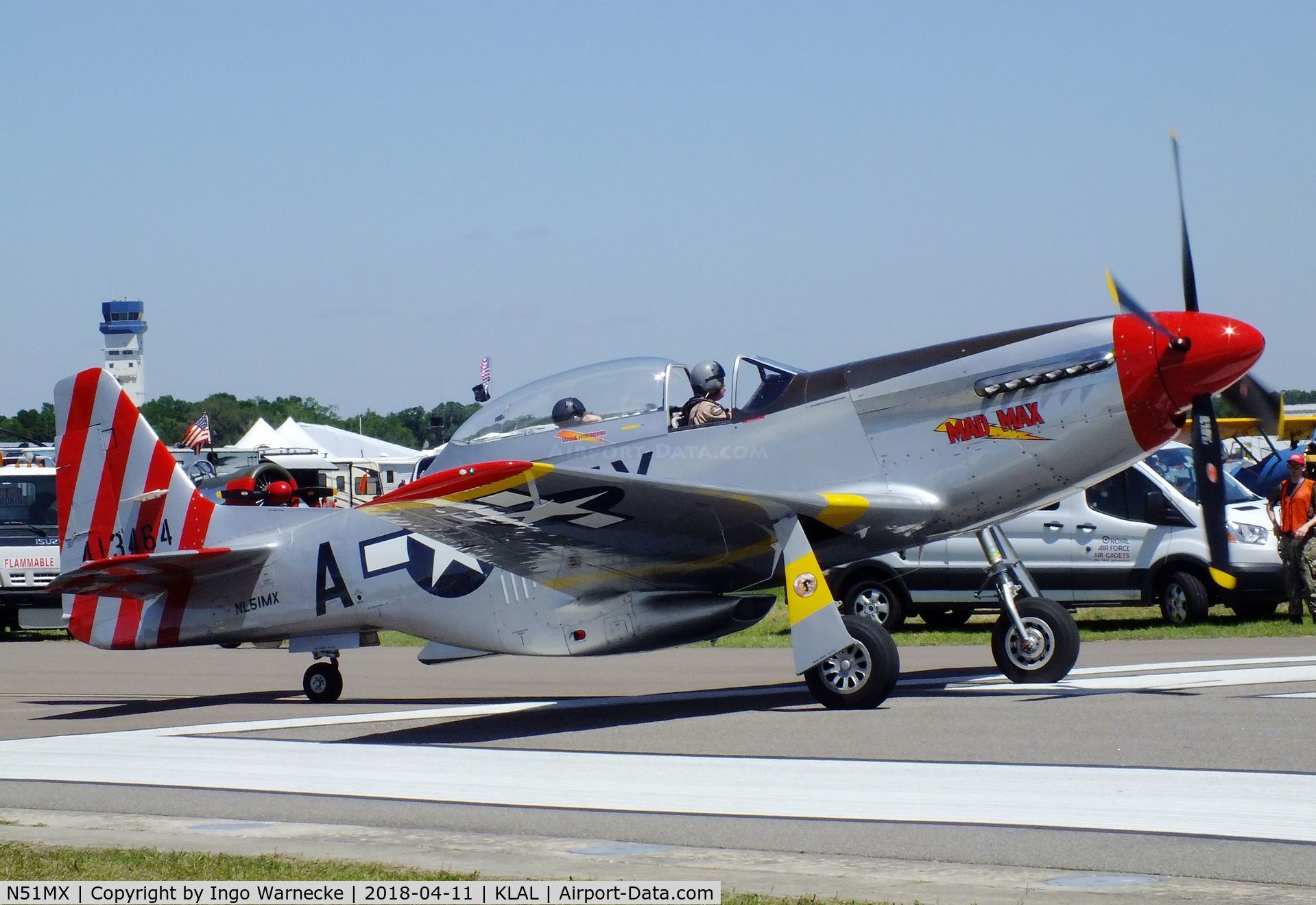 N51MX, 1944 North American F-51D Mustang C/N 45-11559, North American F-51D Mustang (2-seater conversion) at 2018 Sun 'n Fun, Lakeland FL