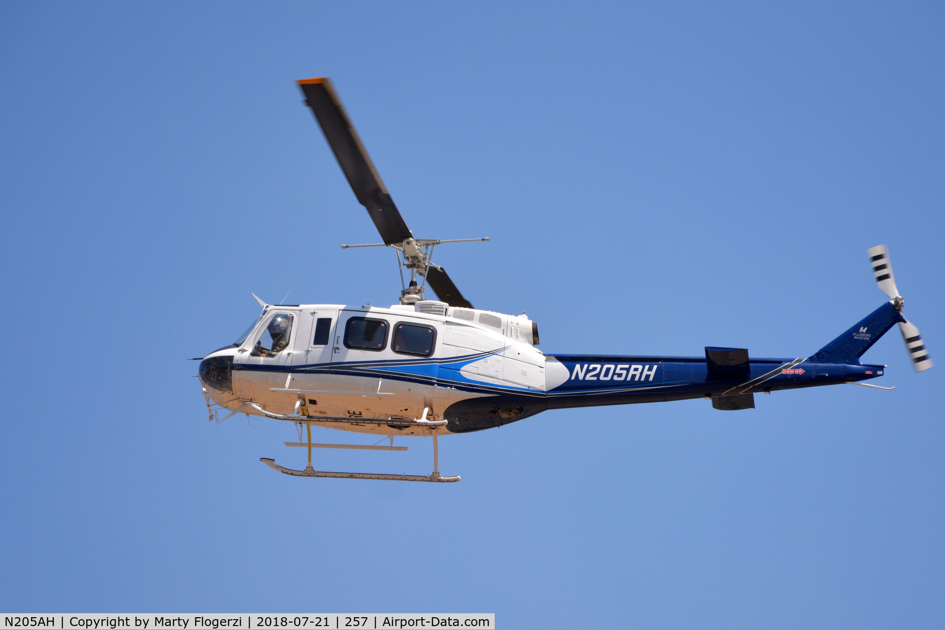 N205AH, Bell 205A-1 C/N 30206, Taken from the Crater Lake Stampede Rodeo, adjacent to the Airport in Chiloquin, Oregon, 21 July 2018.