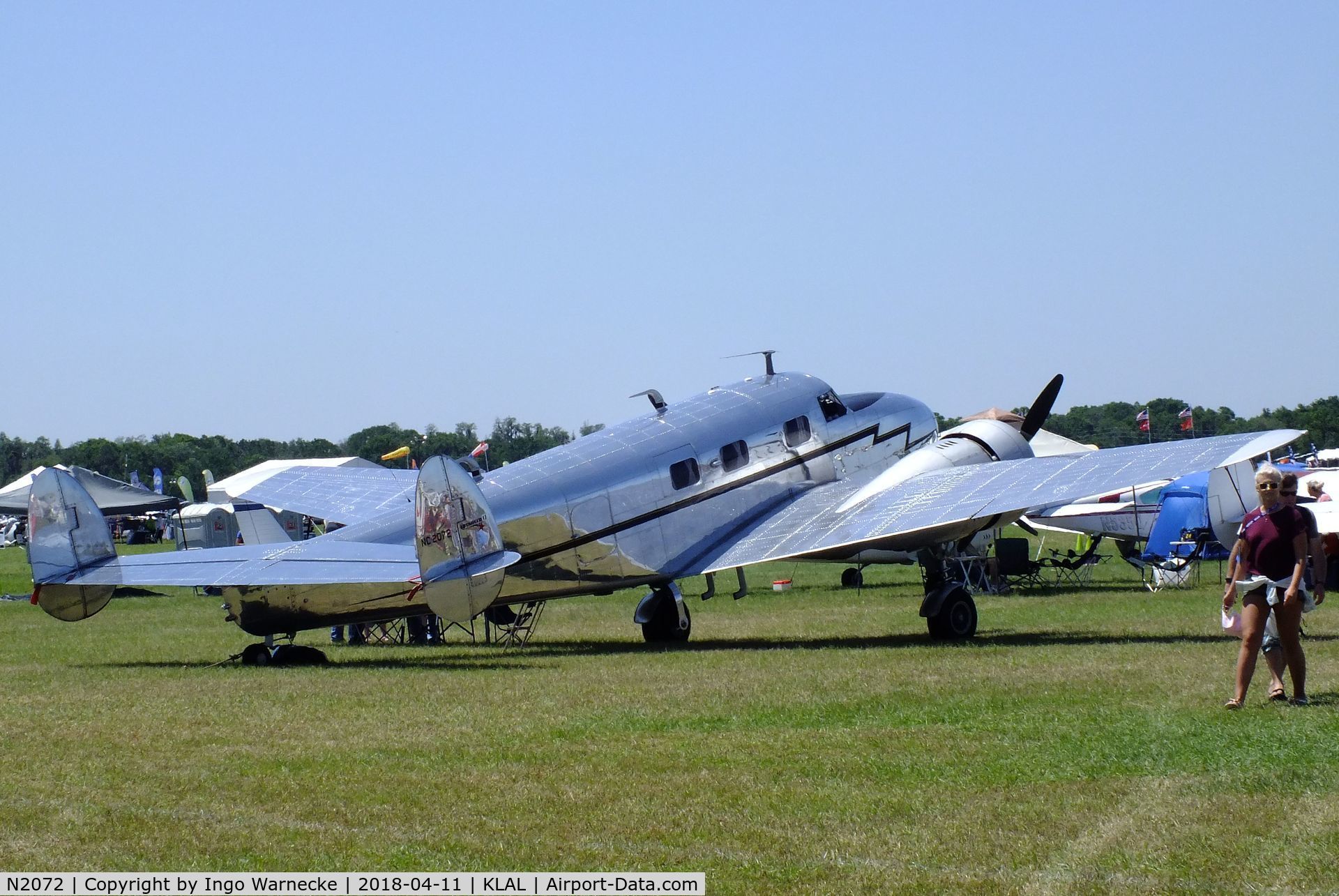 N2072, 1936 Lockheed 12A Electra Junior C/N 1208, Lockheed 12A Electra Junior at 2018 Sun 'n Fun, Lakeland FL