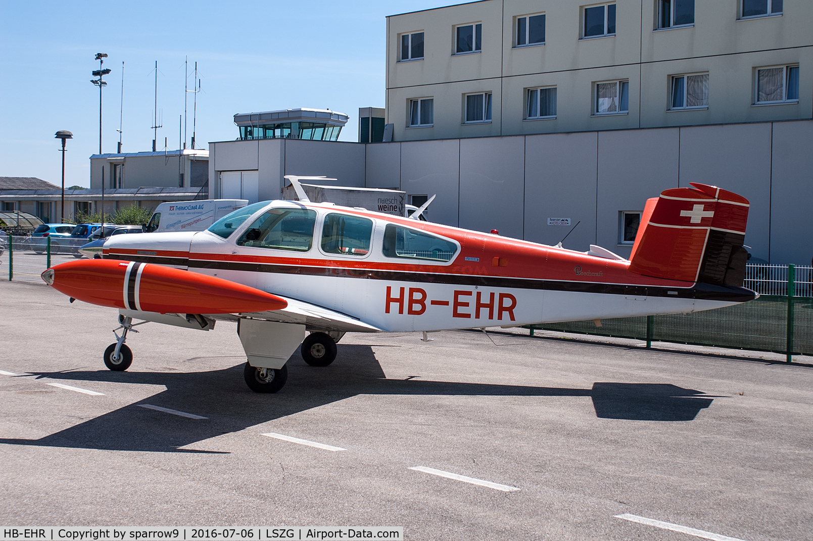 HB-EHR, 1973 Beech V35B Bonanza Bonanza C/N D-9439, At Grenchen. Turbo-normalized.