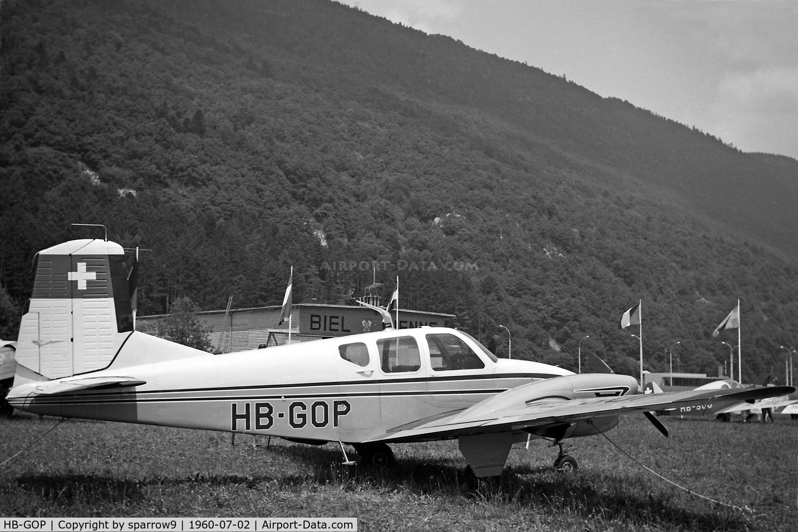 HB-GOP, 1958 Beech 95 Travel Air C/N TD-184, Rallye de la Montre at Bienne-Boezingen(closed). HB-registered from 1959-01-14 until 1961-04-28