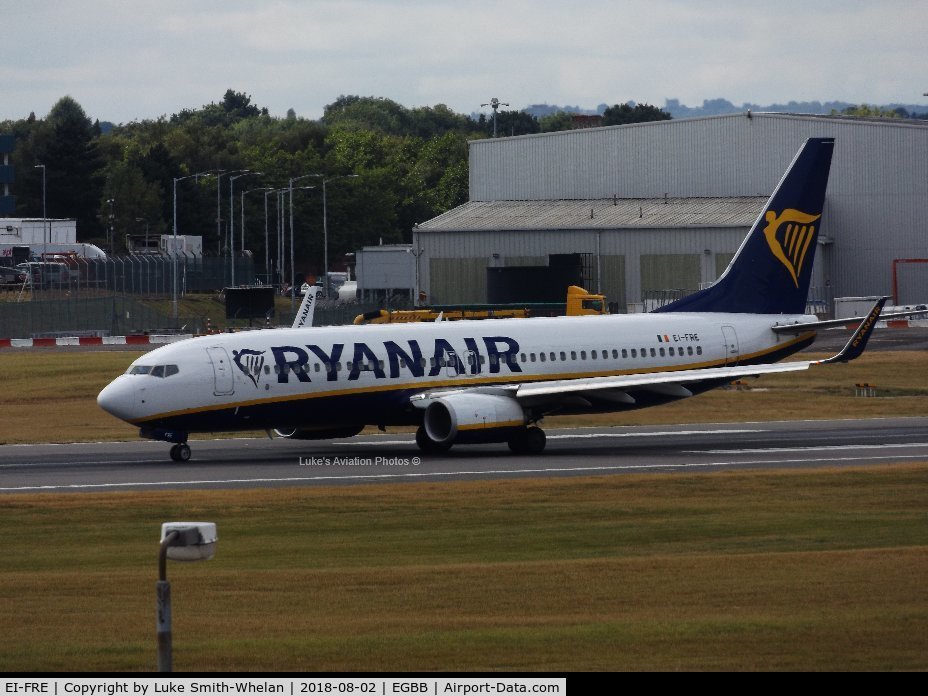 EI-FRE, 2016 Boeing 737-8AS C/N 62691, From Birmingham Airport