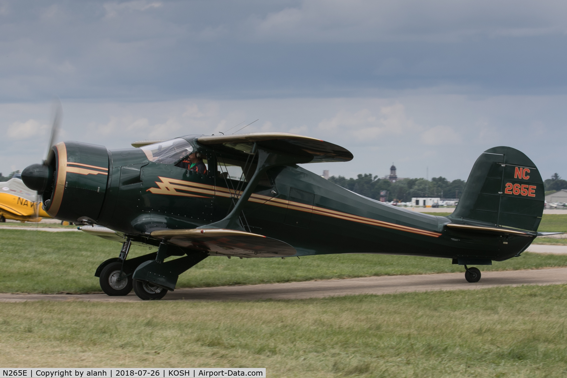 N265E, 1943 Beech D17S Staggerwing C/N 4940, Taxiing into the vintage park, AirVenture 2018