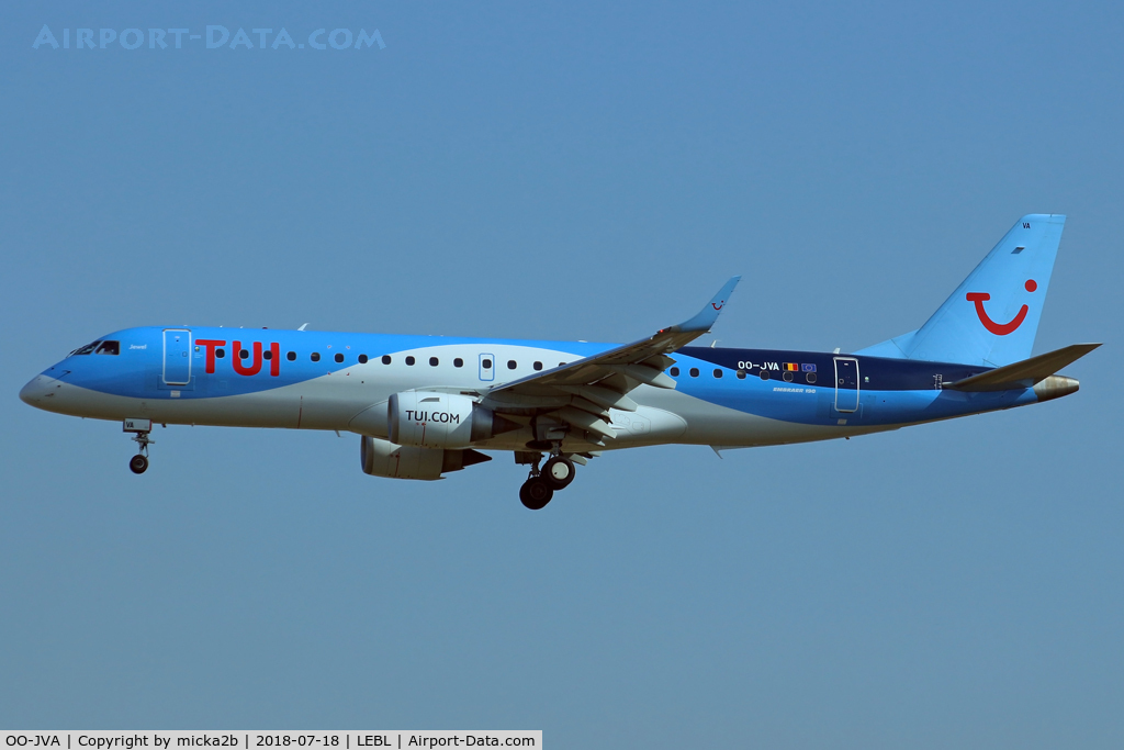 OO-JVA, 2015 Embraer 190STD (ERJ-190-100STD) C/N 19000689, Landing