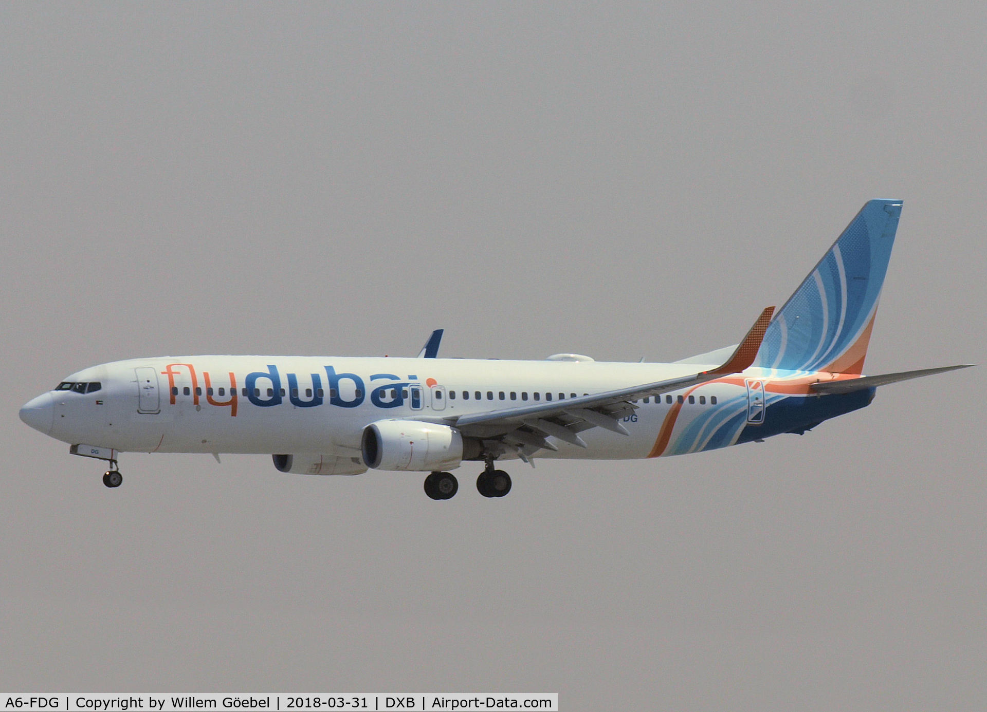 A6-FDG, 2010 Boeing 737-8KN C/N 29636, Landing on DUBAI INTERNATIONAL Airport