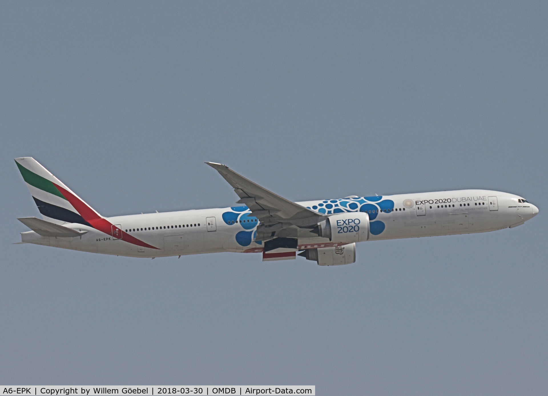 A6-EPK, 2016 Boeing 777-31H/ER C/N 42330/1379, Take off from DUBAI INTERNATIONAL Airport