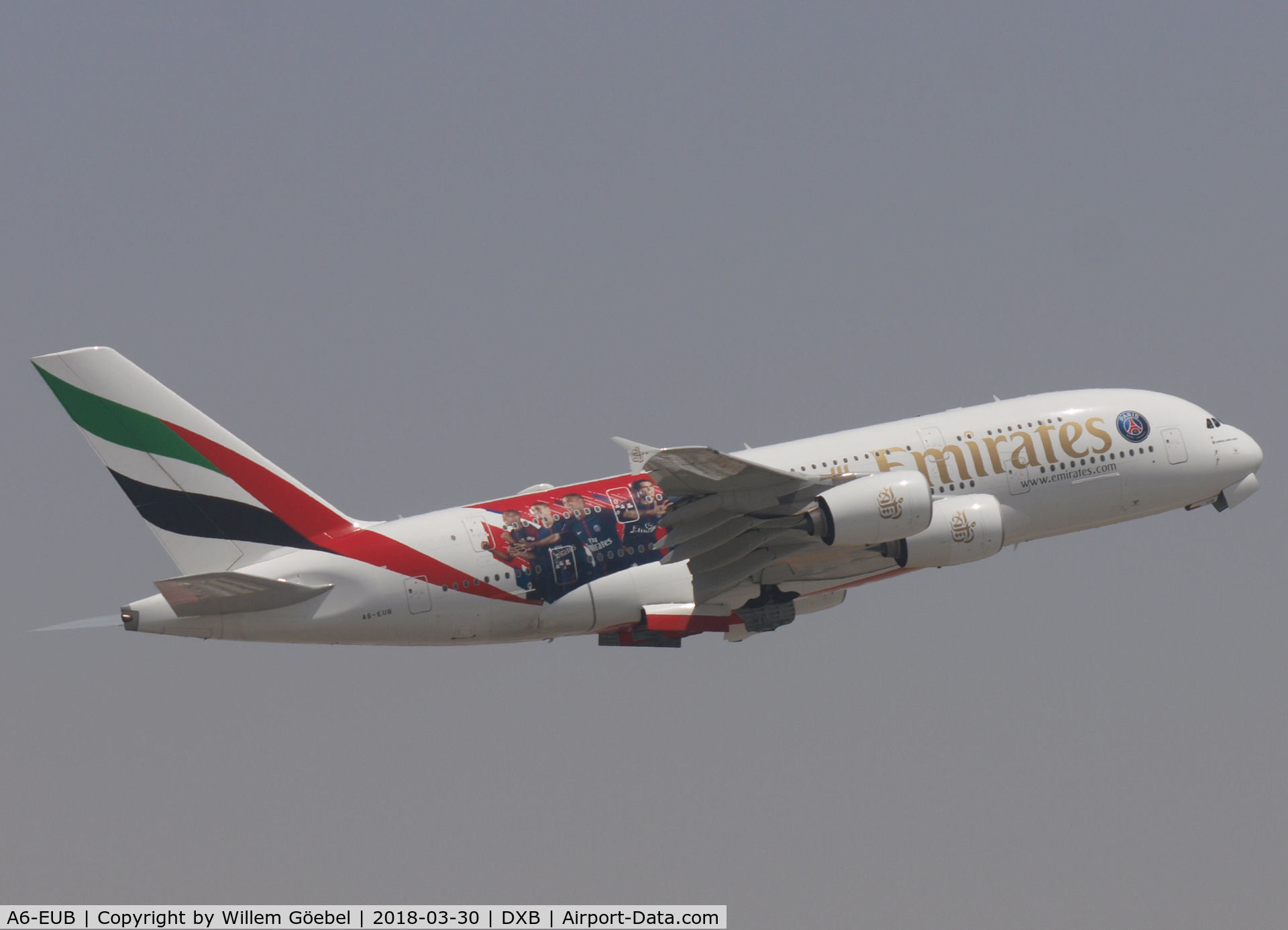 A6-EUB, 2016 Airbus A380-861 C/N 213, Take off from DUBAI INTERNATIONAL Airport