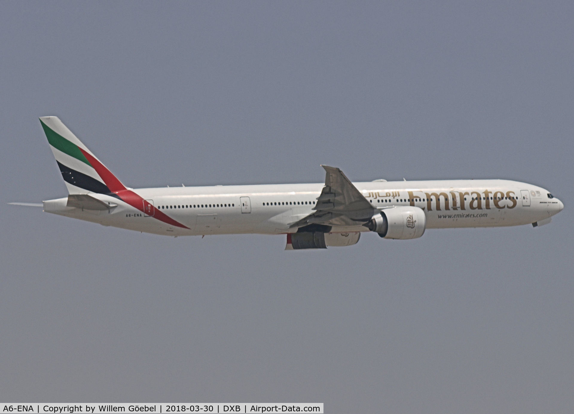 A6-ENA, 2012 Boeing 777-31H/ER C/N 41082, Take off from DUBAI INTERNATIONAL Airport