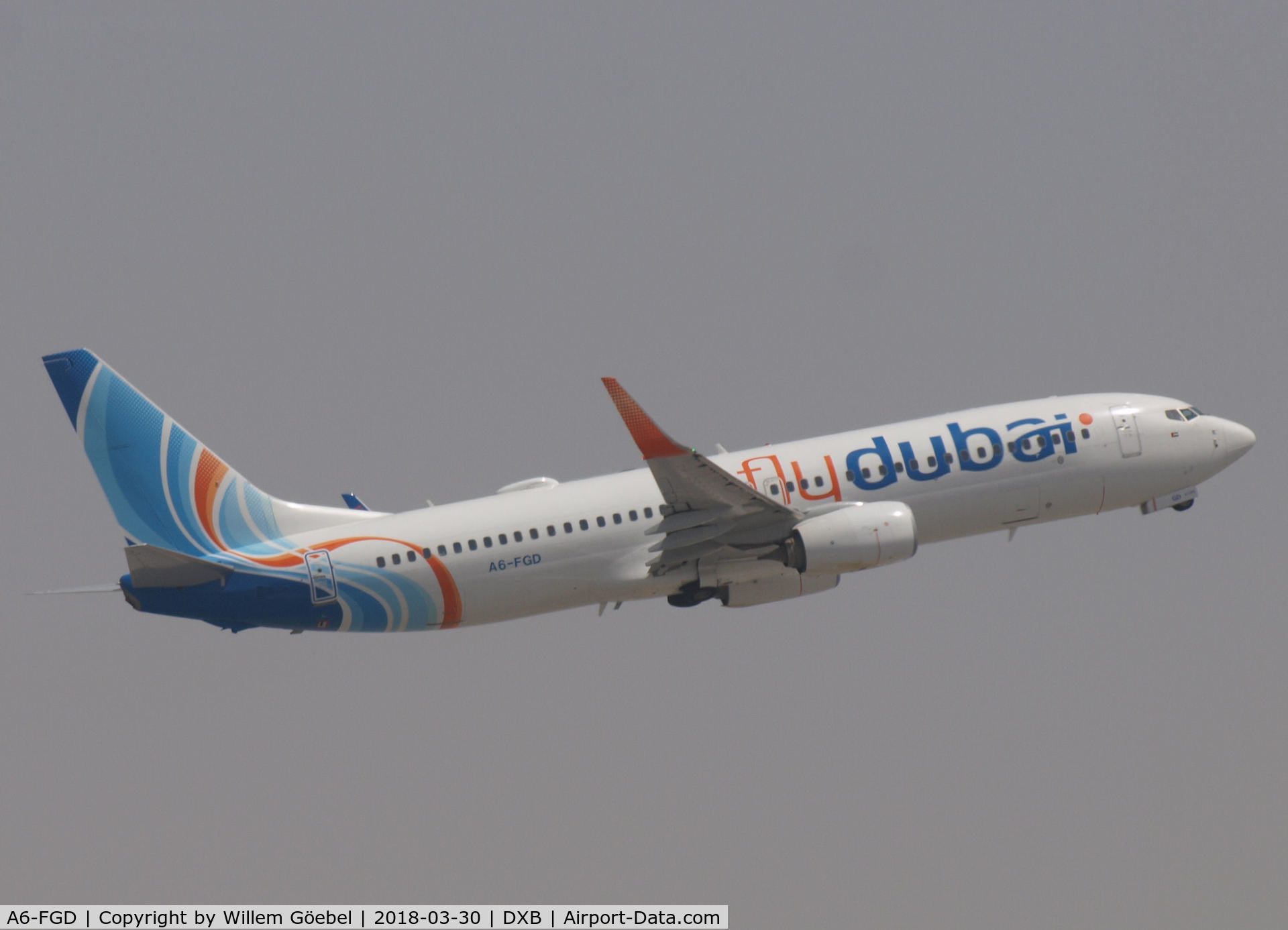 A6-FGD, 2016 Boeing 737-8KN C/N 60957, Take off from DUBAI INTERNATIONAL Airport