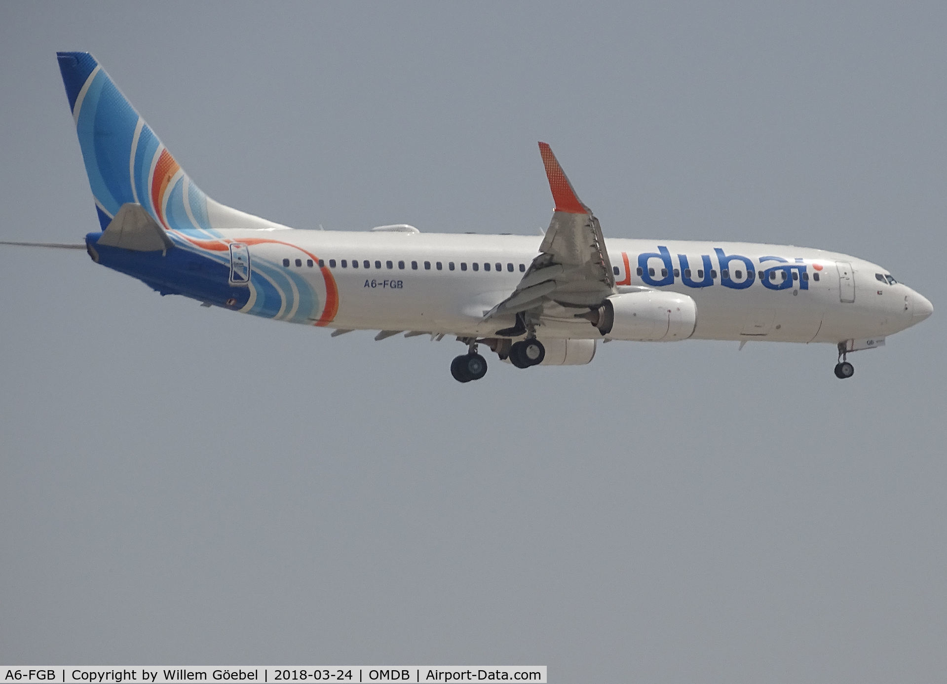 A6-FGB, 2016 Boeing 737-8KN C/N 60955, Landing on DUBAI INTERNATIONAL Airport