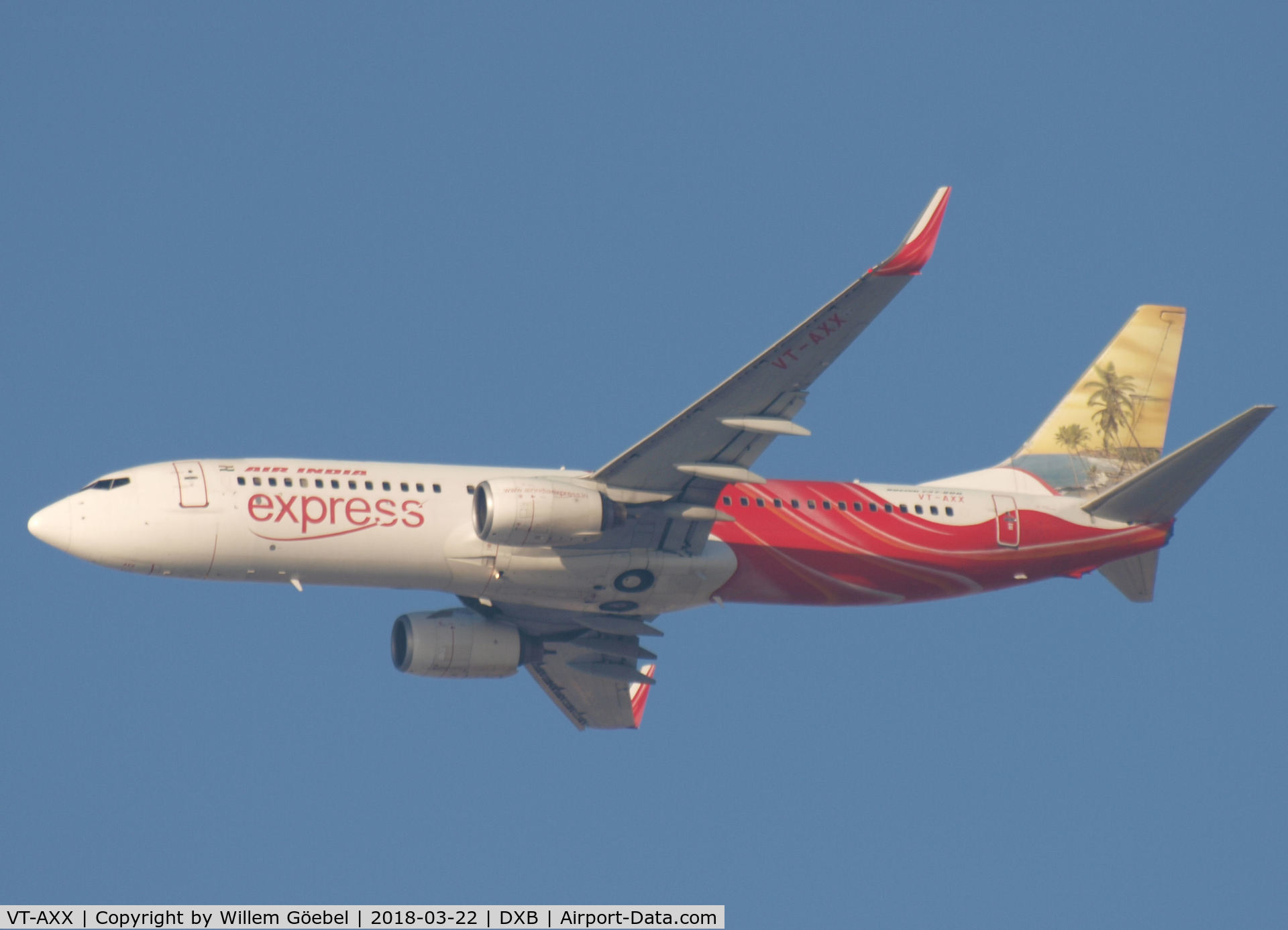 VT-AXX, 2008 Boeing 737-8HG C/N 36336/2672, Take off from DUBAI INTERNATIONAL Airport