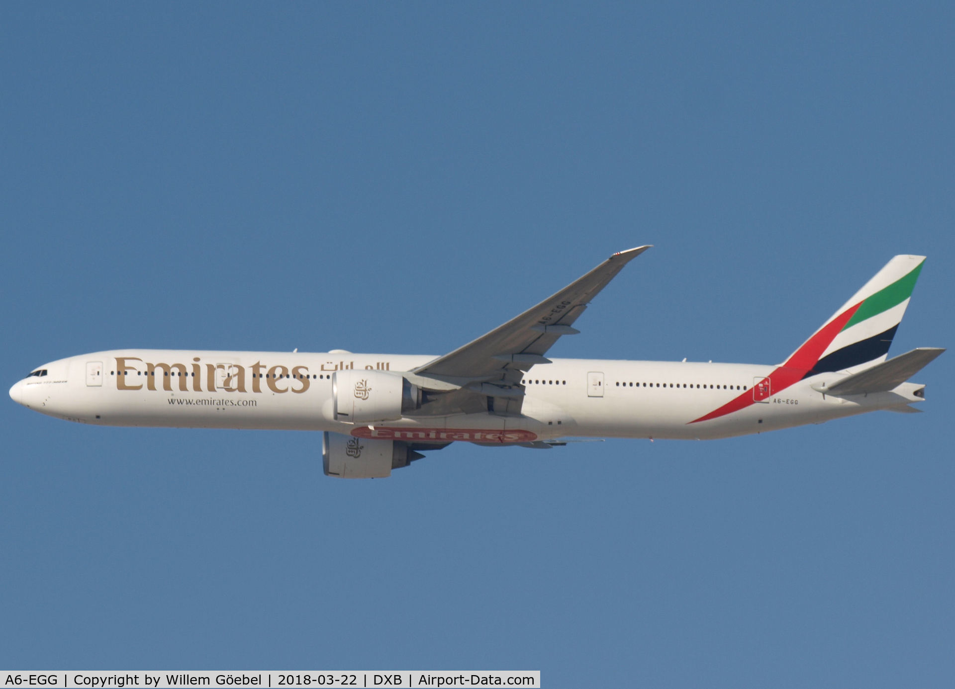 A6-EGG, 2011 Boeing 777-31H/ER C/N 41070, Take off from DUBAI INTERNATIONAL Airport