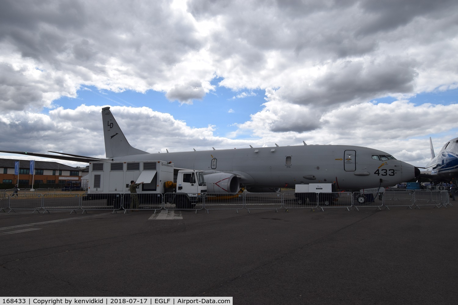 168433, 2012 Boeing P-8A Poseidon C/N 40813, On static display at FIA 2018.