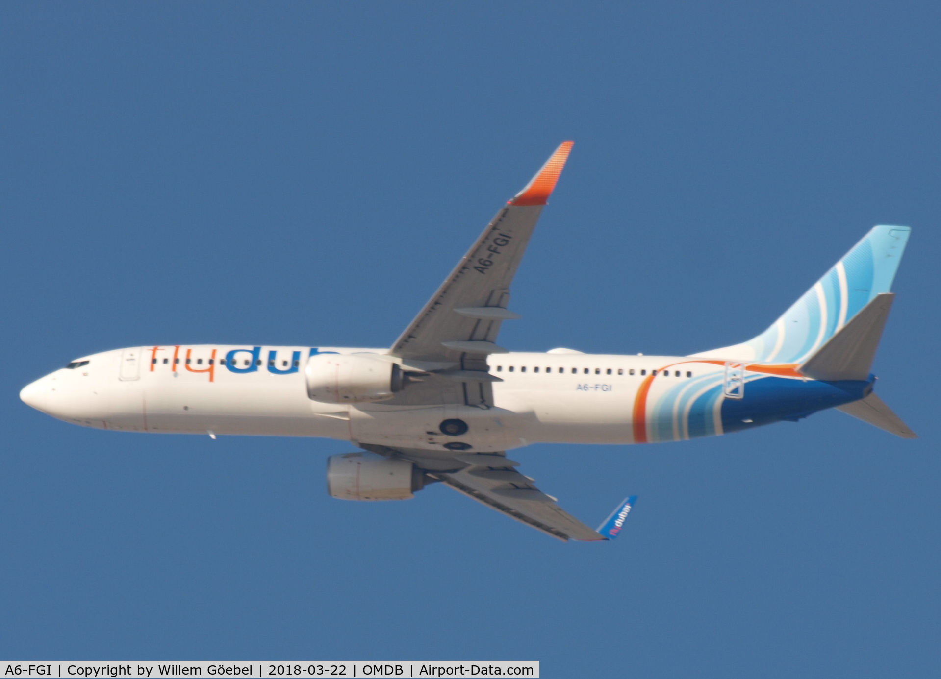 A6-FGI, 2017 Boeing 737-8KN C/N 60962, Take off from DUBAI INTERNATIONAL Airport