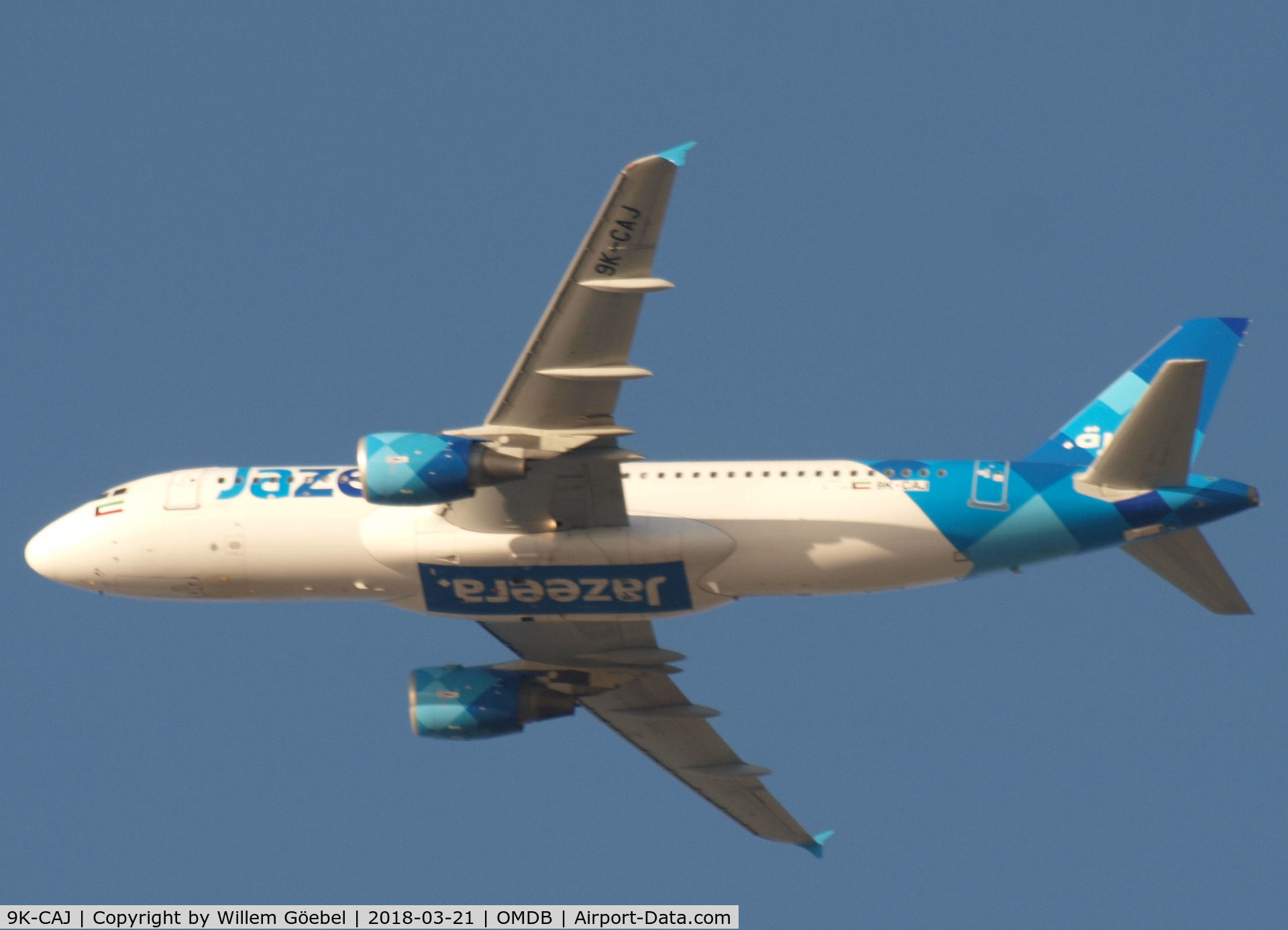 9K-CAJ, 2009 Airbus A320-214 C/N 3939, Take off from DUBAI INTERNATIONAL Airport