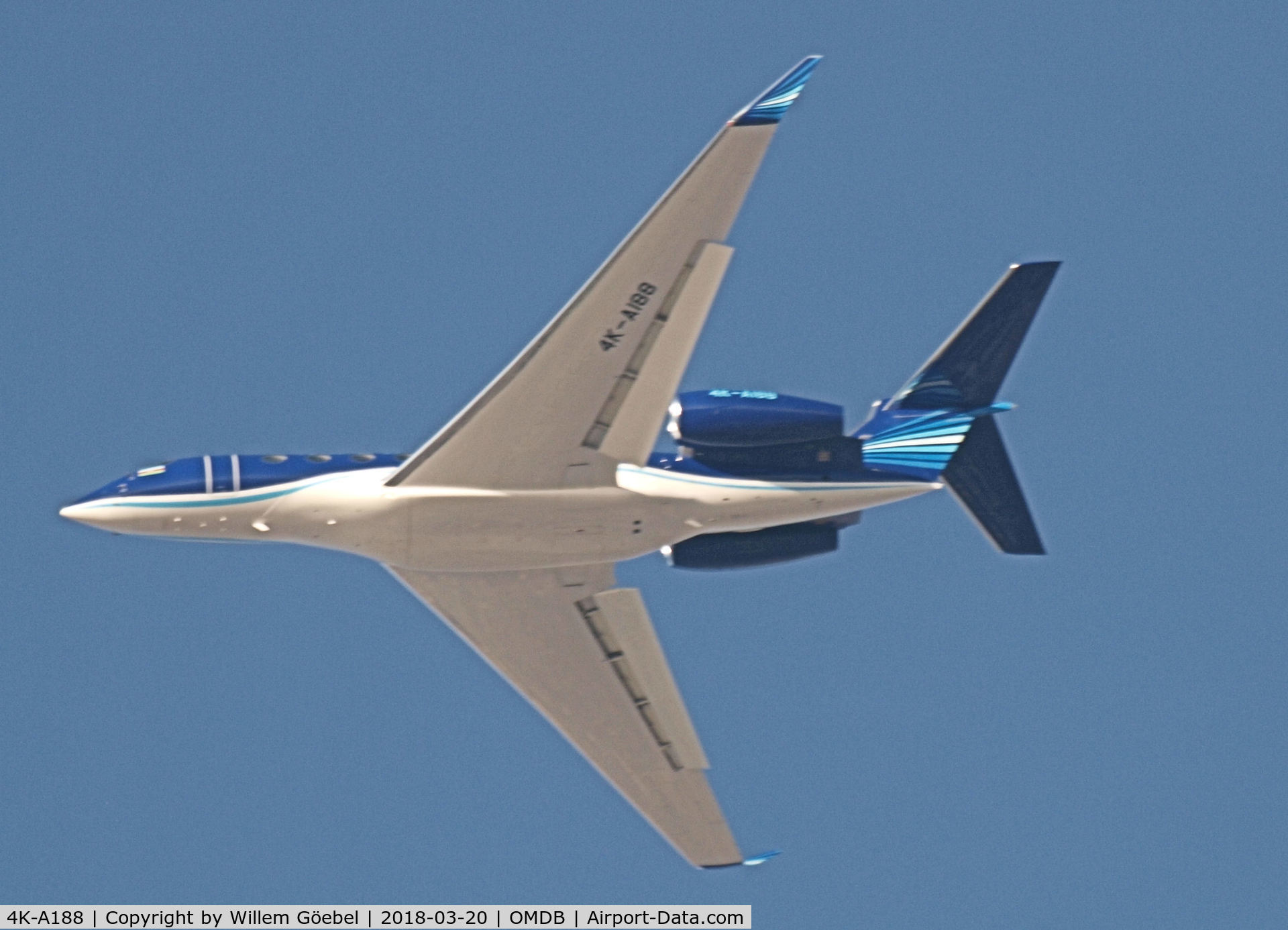 4K-A188, Gulfstream Aerospace G650 (G-VI) C/N 4045, Take off from DUBAI INTERNATIONAL Airport