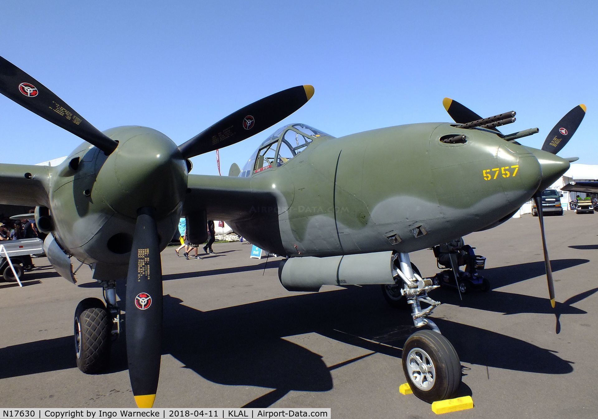 N17630, 1941 Lockheed P-38F C/N 41-7630 (222-5757), Lockheed P-38F-1-LO Lightning at 2018 Sun 'n Fun, Lakeland FL