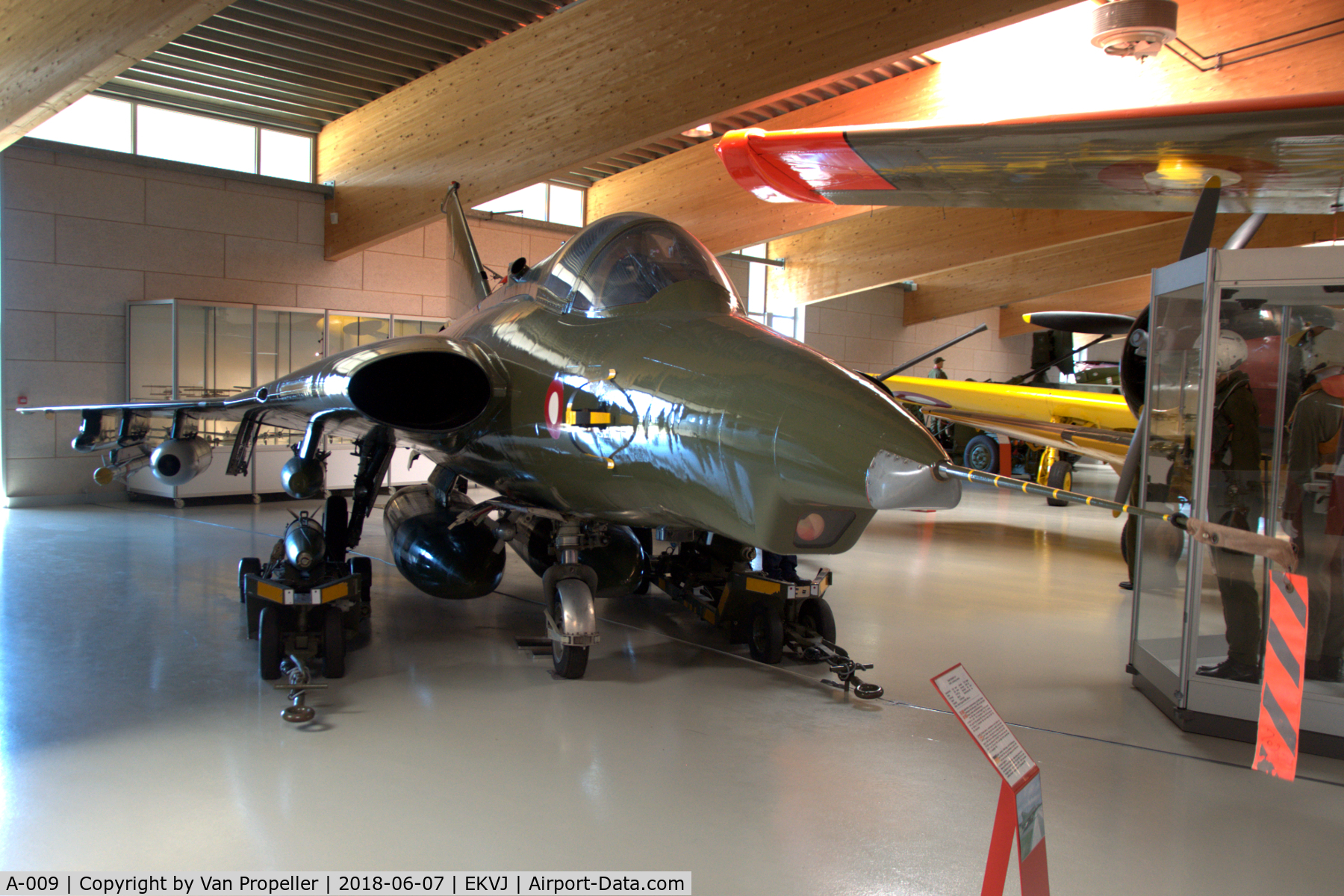 A-009, 1970 Saab F-35 Draken C/N 35-1009, Royal Danish Air Force Saab F-35 Draken preserved in Danmarks Flymuseum at Stauning airport