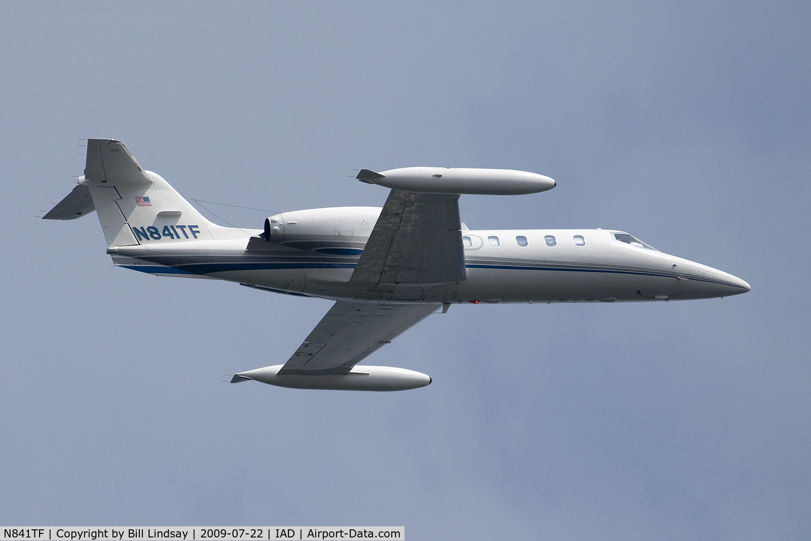 N841TF, 1981 Gates Learjet 35A C/N 416, Taking off from Dulles