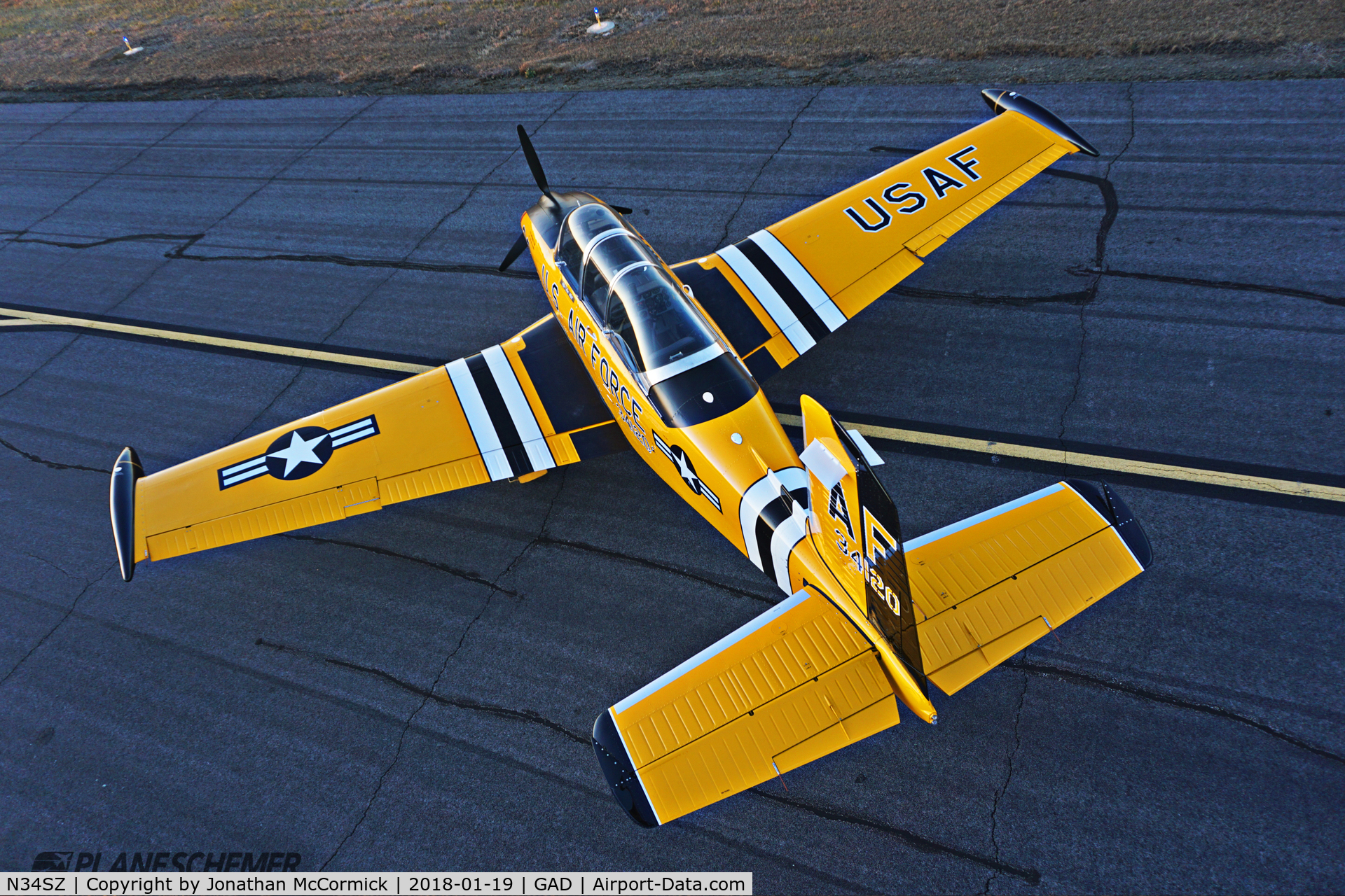 N34SZ, 1953 Beech (CCF) T-34A (A45) Mentor C/N CCF34-89, Photo taken and provided by Evoke Aviation and Plane Schemer Design