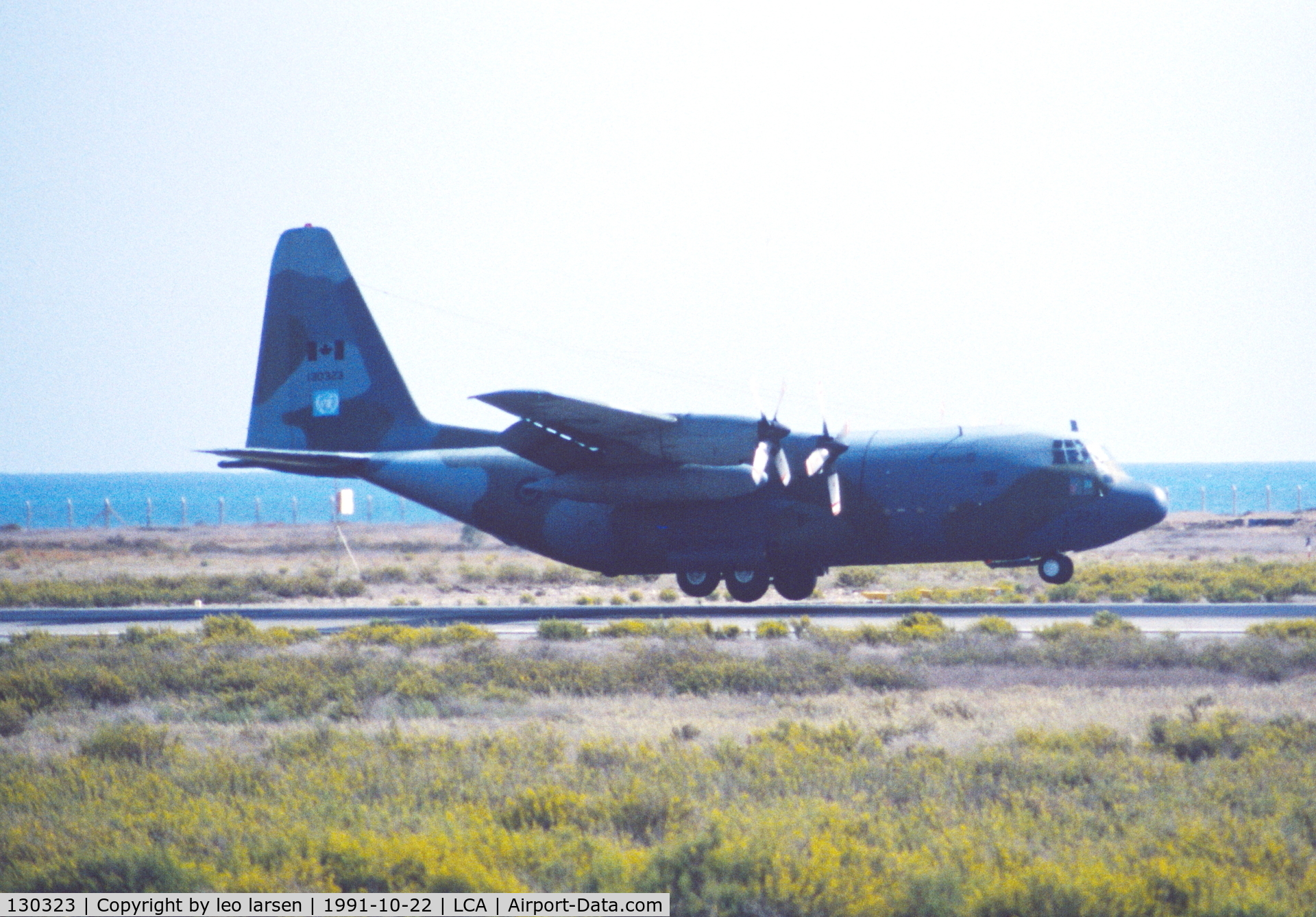 130323, 1966 Lockheed CC-130E Hercules C/N 382-4193, Larnaca Cyprus 22.10.1991