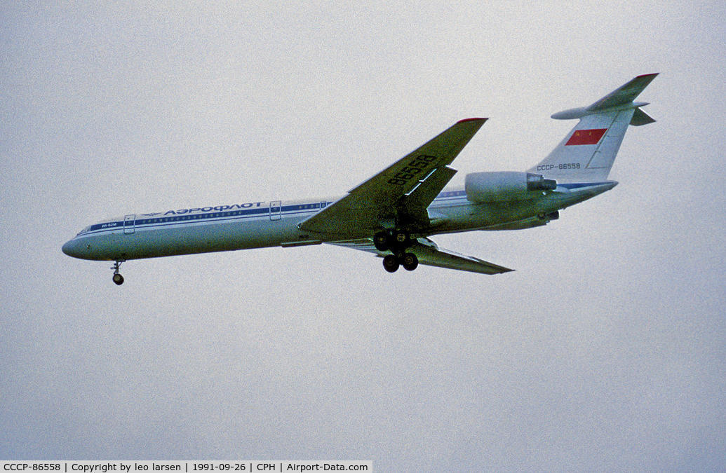 CCCP-86558, 1989 Ilyushin Il-62M C/N 1052128, Copenhagen 26.9.1991