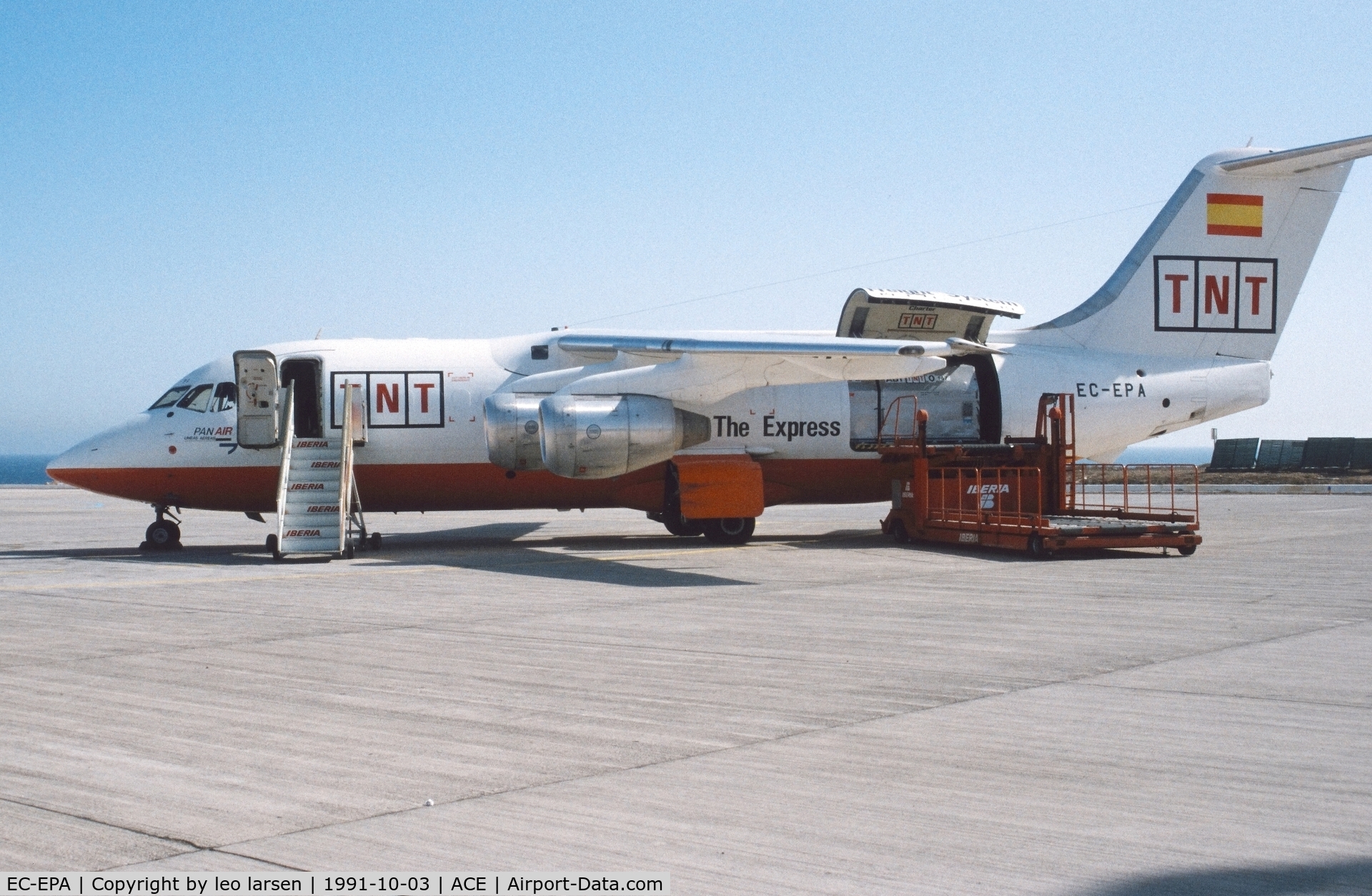 EC-EPA, 1987 British Aerospace BAe.146-200QT Quiet Trader C/N E2089, ACE  Lanzarote 3.10.1991