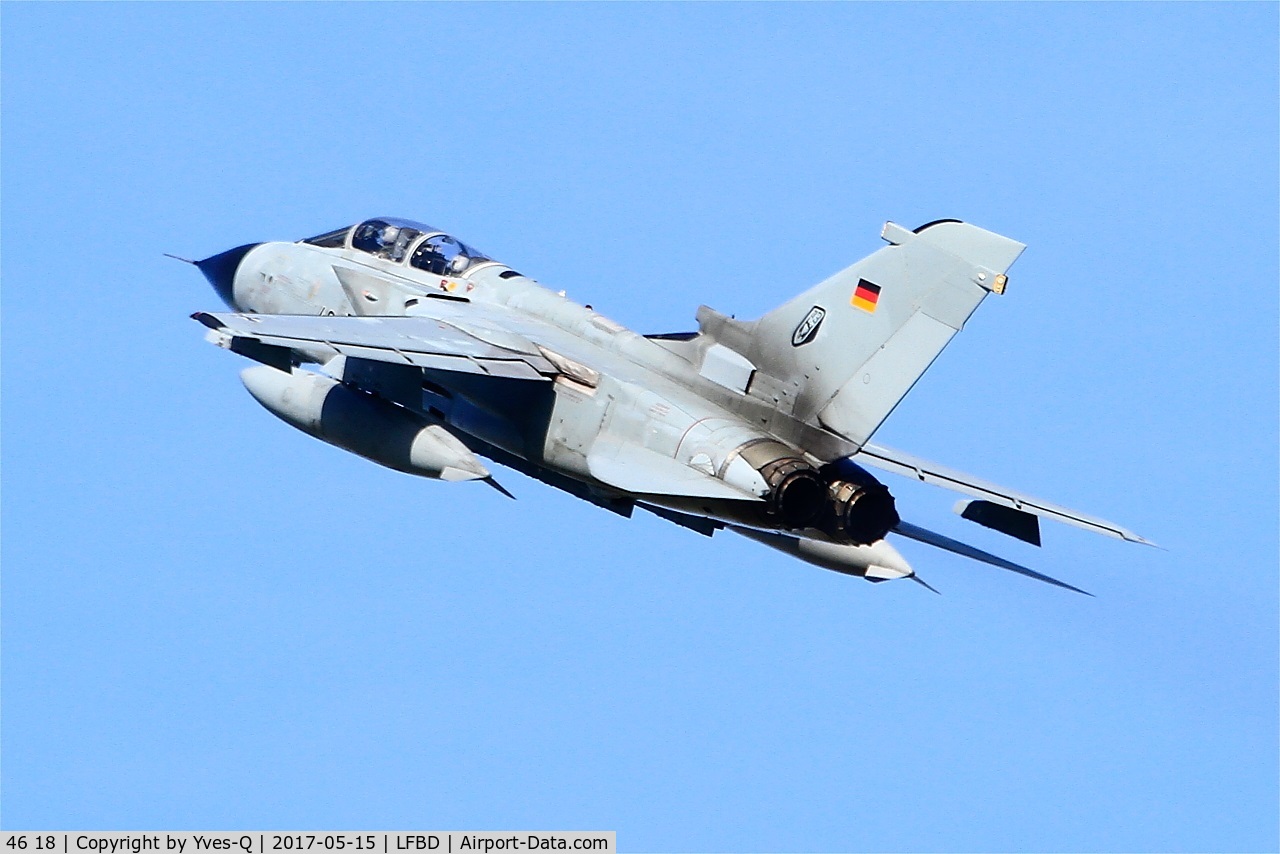 46 18, Panavia Tornado IDS C/N 789/GS251/4318, German Air Force Panavia Tornado IDS, Take off rwy 23, Bordeaux-Mérignac (LFBD-BOD)