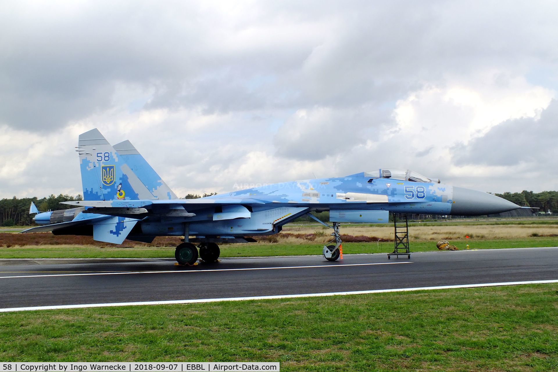 58, 1991 Sukhoi Su-27P Flanker B C/N 36911035612, Sukhoi Su-27P FLANKER-B of the Ukrainian AF at the 2018 BAFD spotters day, Kleine Brogel airbase