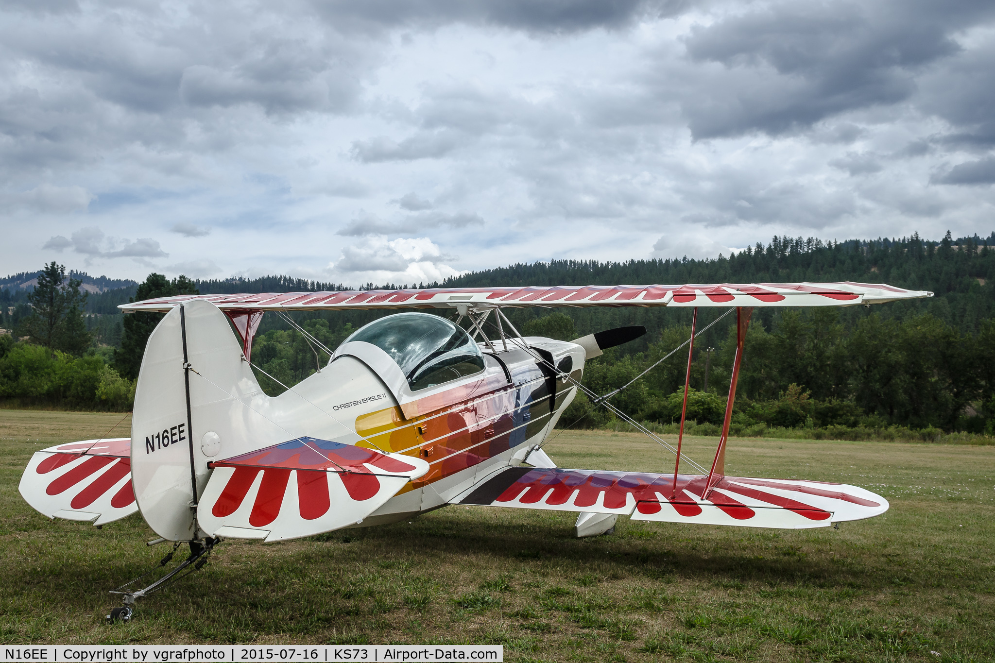 N16EE, 1981 Christen Eagle II C/N EAGLE AIR-0001, 2015 Antique Aircraft Fly-In @ Kamiah, ID (KS73)