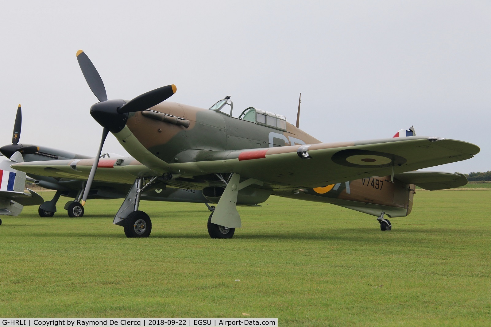 G-HRLI, 1940 Hawker Hurricane I C/N 41H-136172, V7497  CD-X  at Duxford Battle of Britain Airshow.