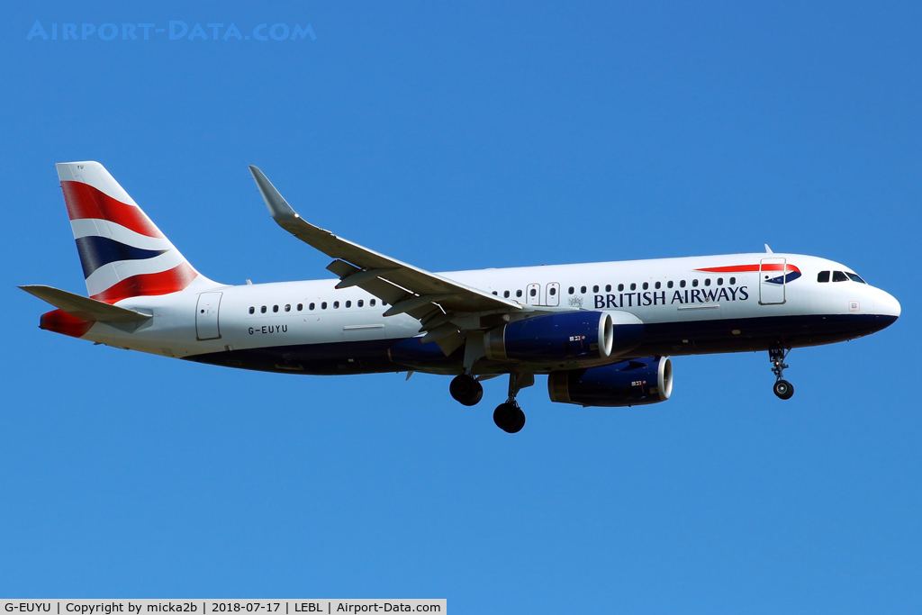 G-EUYU, 2014 Airbus A320-232 C/N 6028, Landing